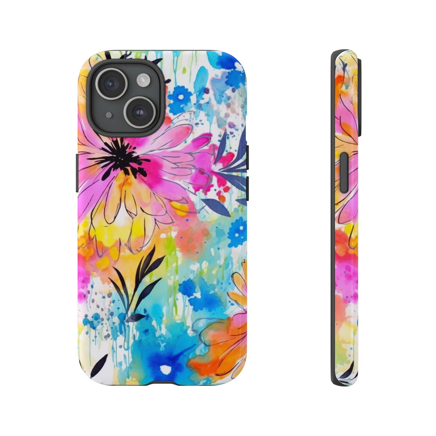 Abstract Watercolor Bloom Phone Case – Expressive & Vibrant