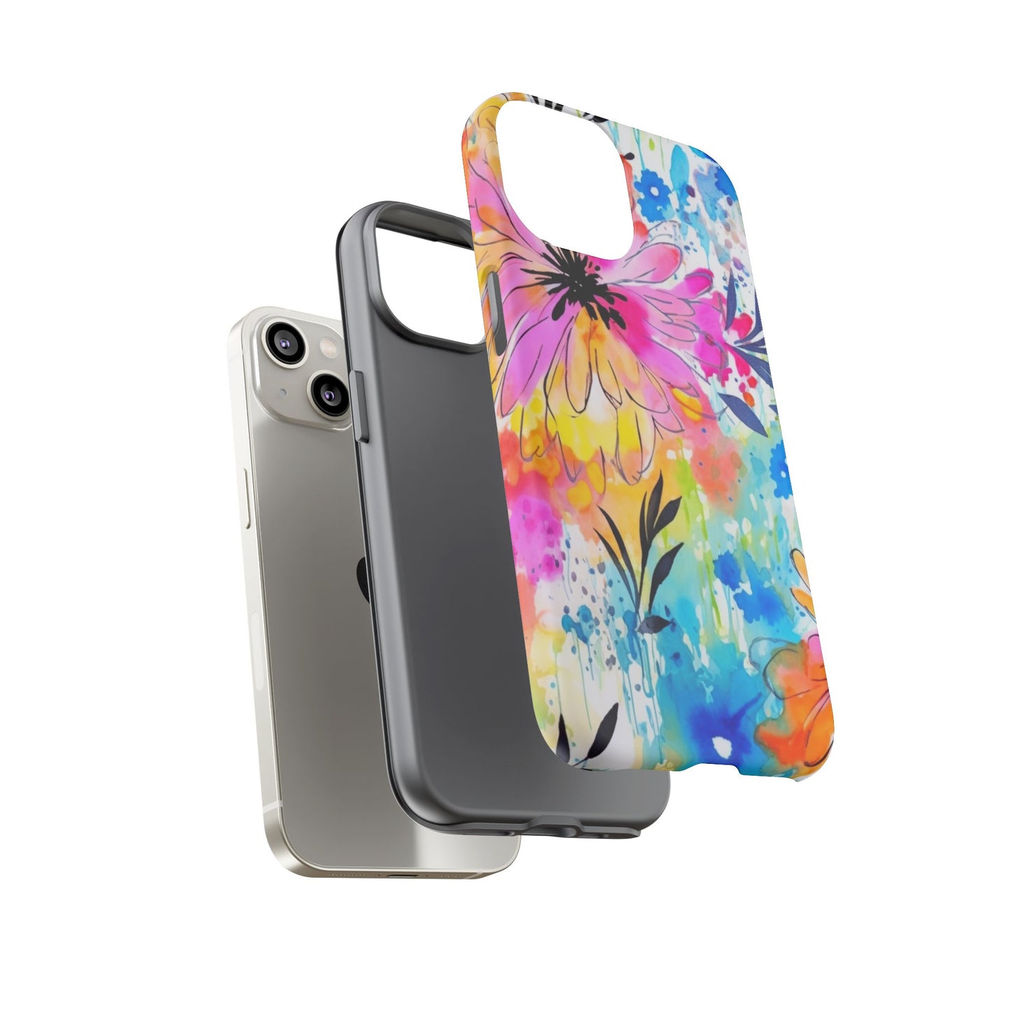 Abstract Watercolor Bloom Phone Case – Expressive & Vibrant