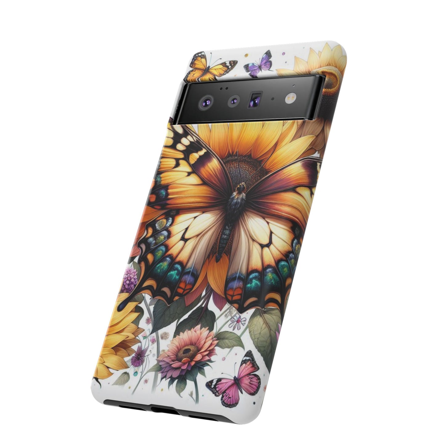 Golden Wings – Sunflower & Butterfly Wonderland Mobile Cover