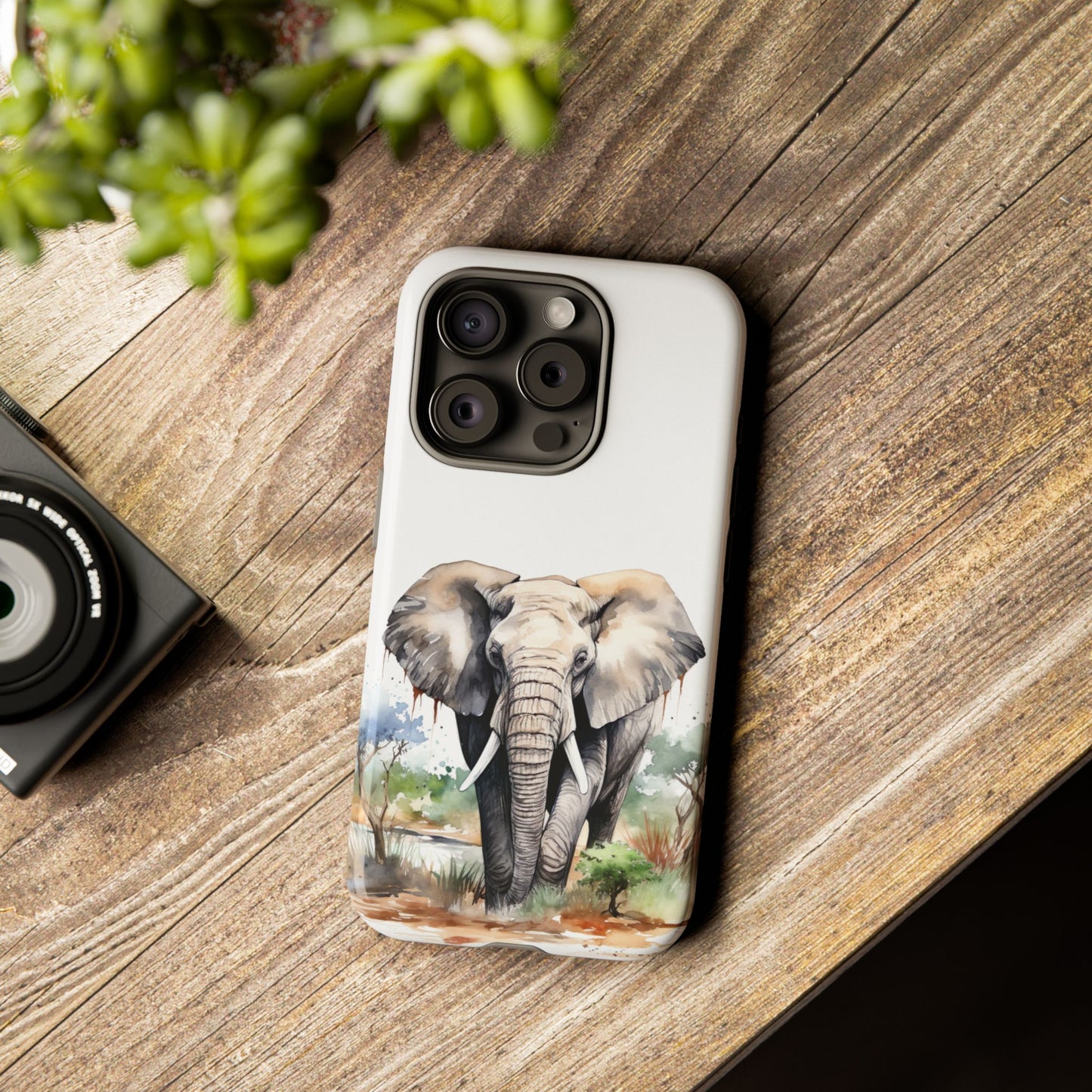 Safari Watercolor Elephant Mobile Cover – Artistic Wildlife Design