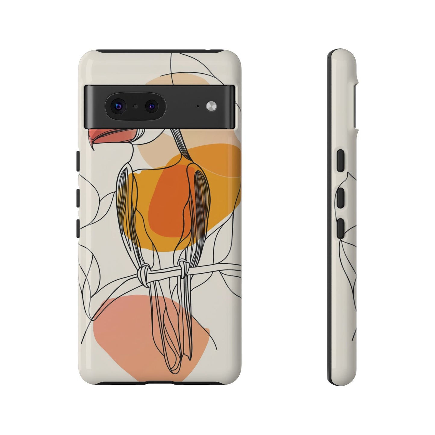 Tropical Lines: Abstract Toucan Art Phone Case for iPhone, Samsung & Pixel