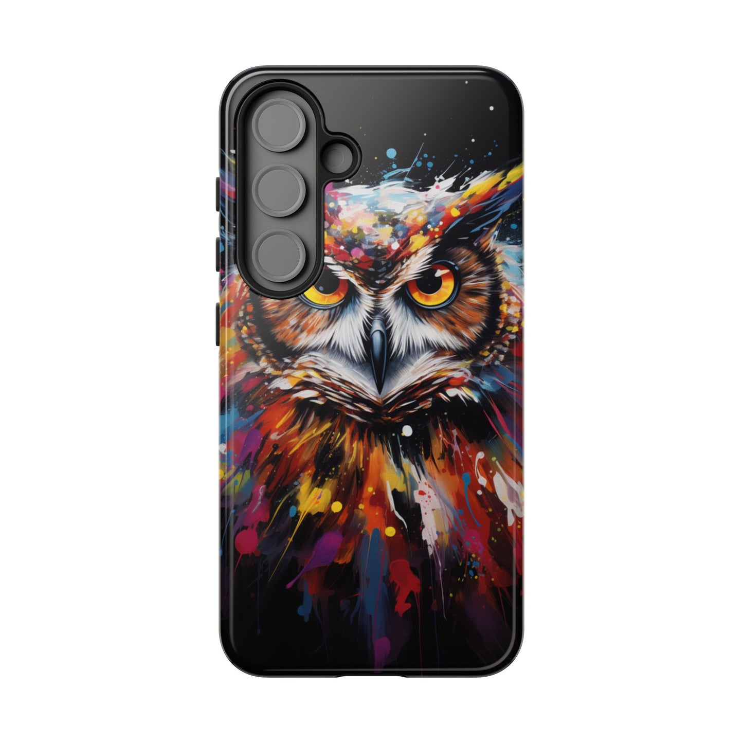 Colorful Owl Print Phone Case - iPhone, Samsung & Google Pixel Cover - Artistic Phone Case, Bird Lover Gift