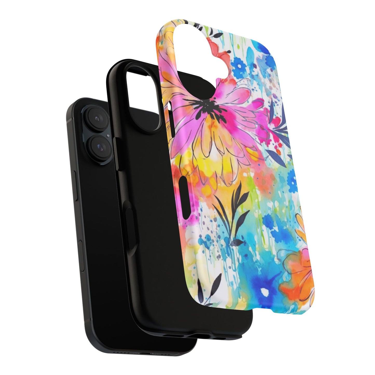 Abstract Watercolor Bloom Phone Case – Expressive & Vibrant