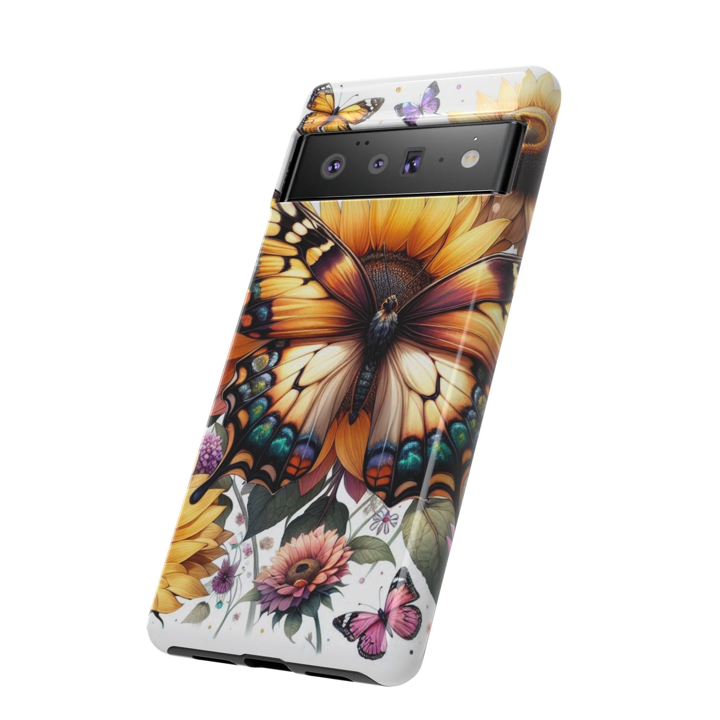 Golden Wings – Sunflower & Butterfly Wonderland Mobile Cover