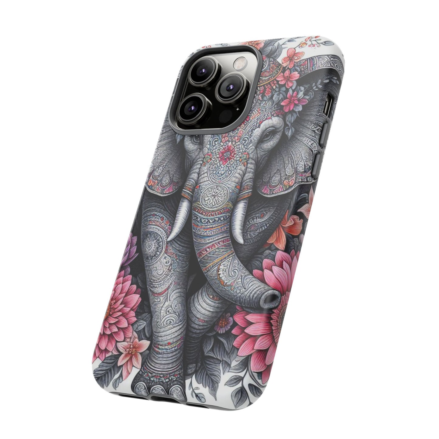 Bohemian Floral Elephant Mobile Cover – Intricate Mandala Art