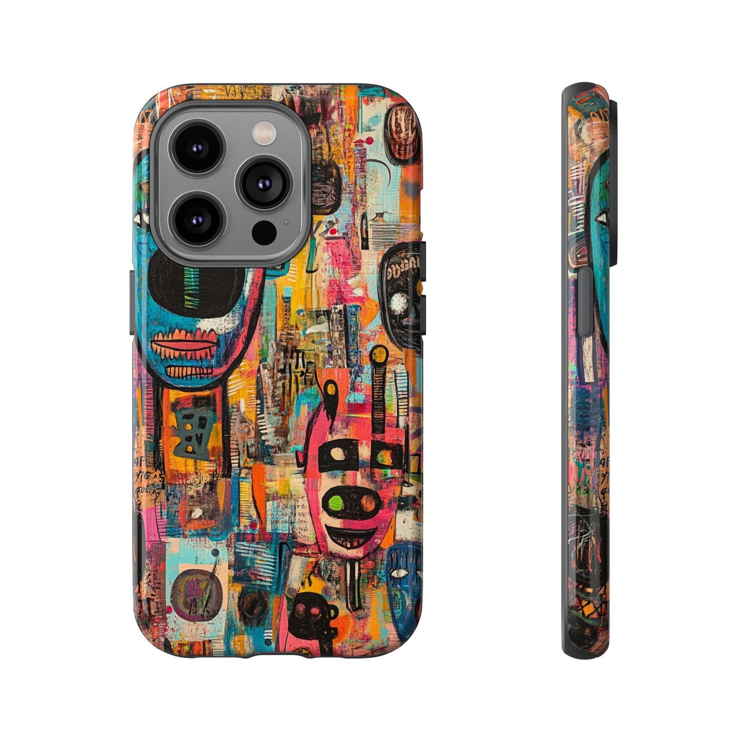 Abstract Basquiat Phone Case – Artistic Phone Protector – Bold, Graffiti-Inspired Street Art Cover - iPhone, Samsung & Google Pixel Cover - Artistic Painting Case, Art Lover Gift