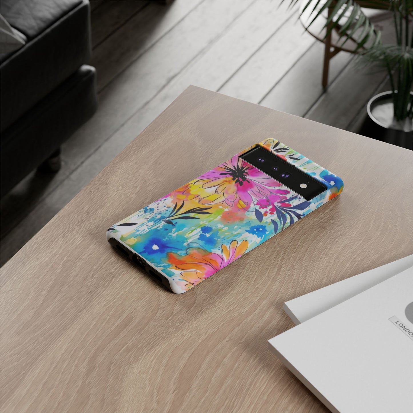 Abstract Watercolor Bloom Phone Case – Expressive & Vibrant