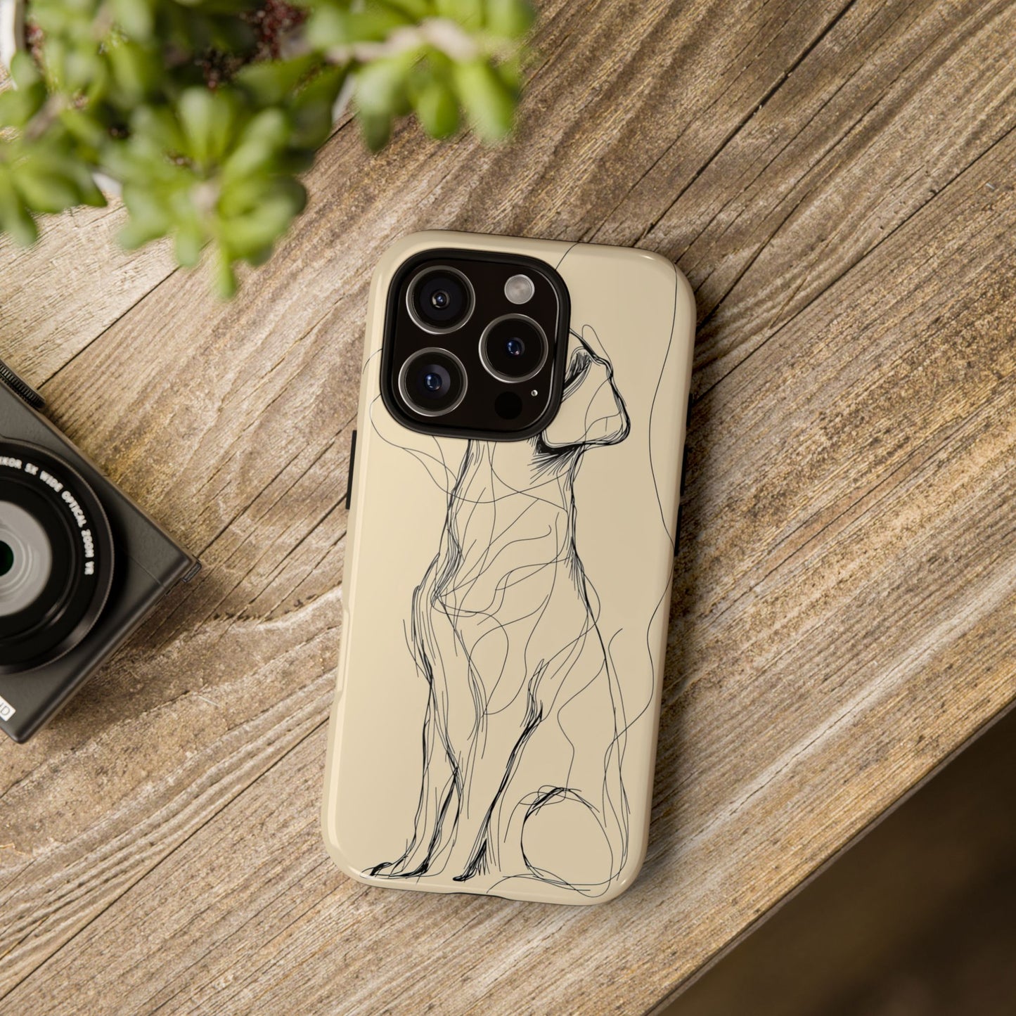 Loyal Lines: Abstract Dog Sketch Phone Case for iPhone, Samsung & Pixel