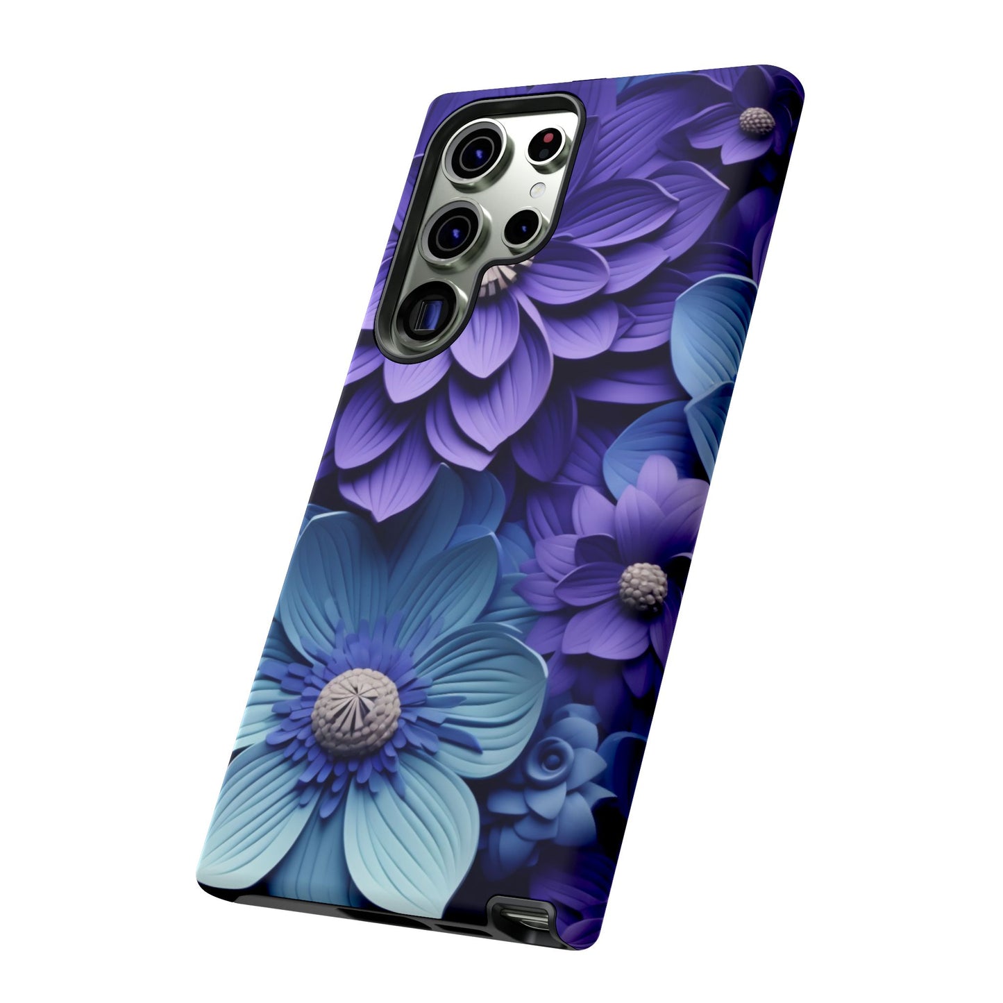 Royal Blue Floral Phone Case – Elegant & Luxurious Design