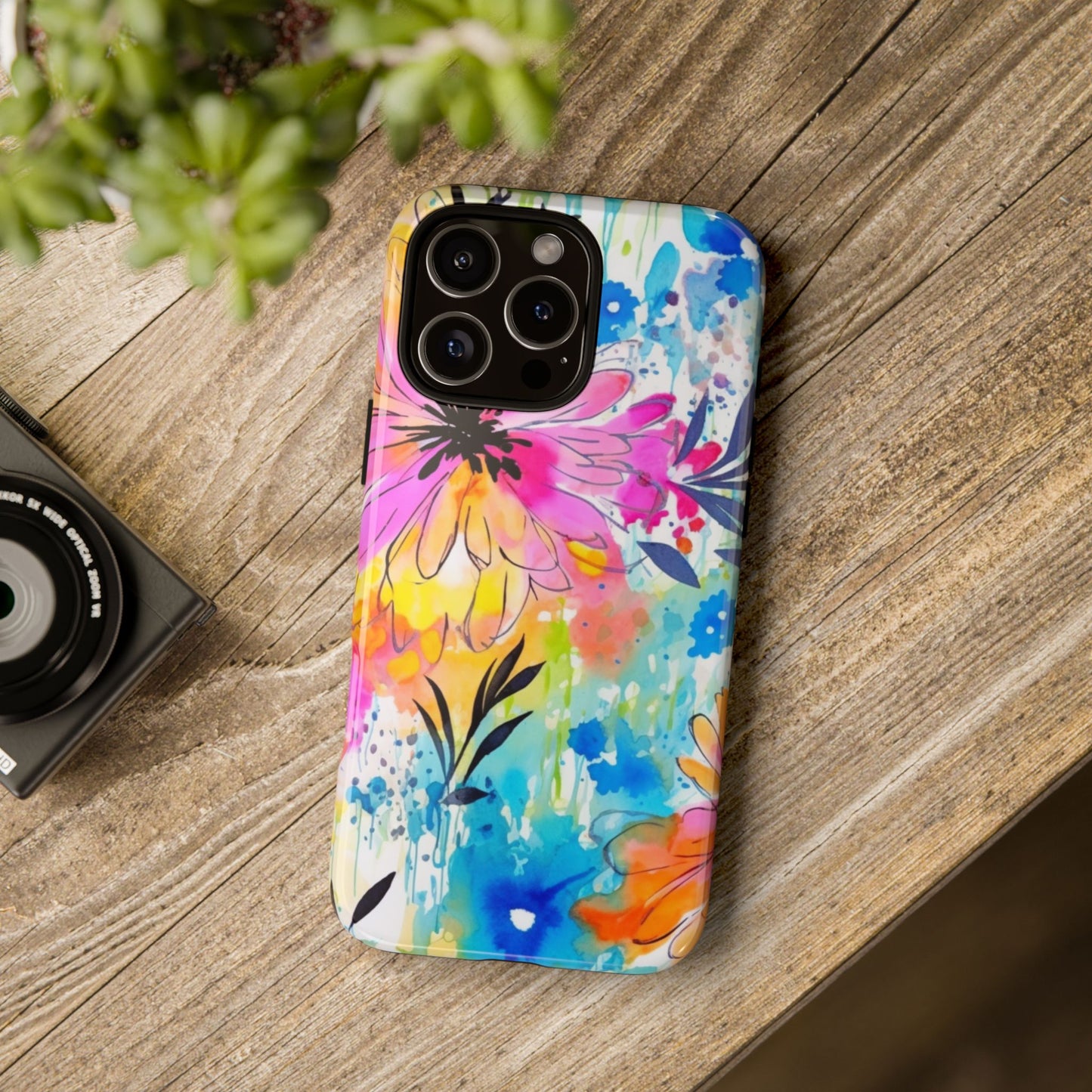 Abstract Watercolor Bloom Phone Case – Expressive & Vibrant