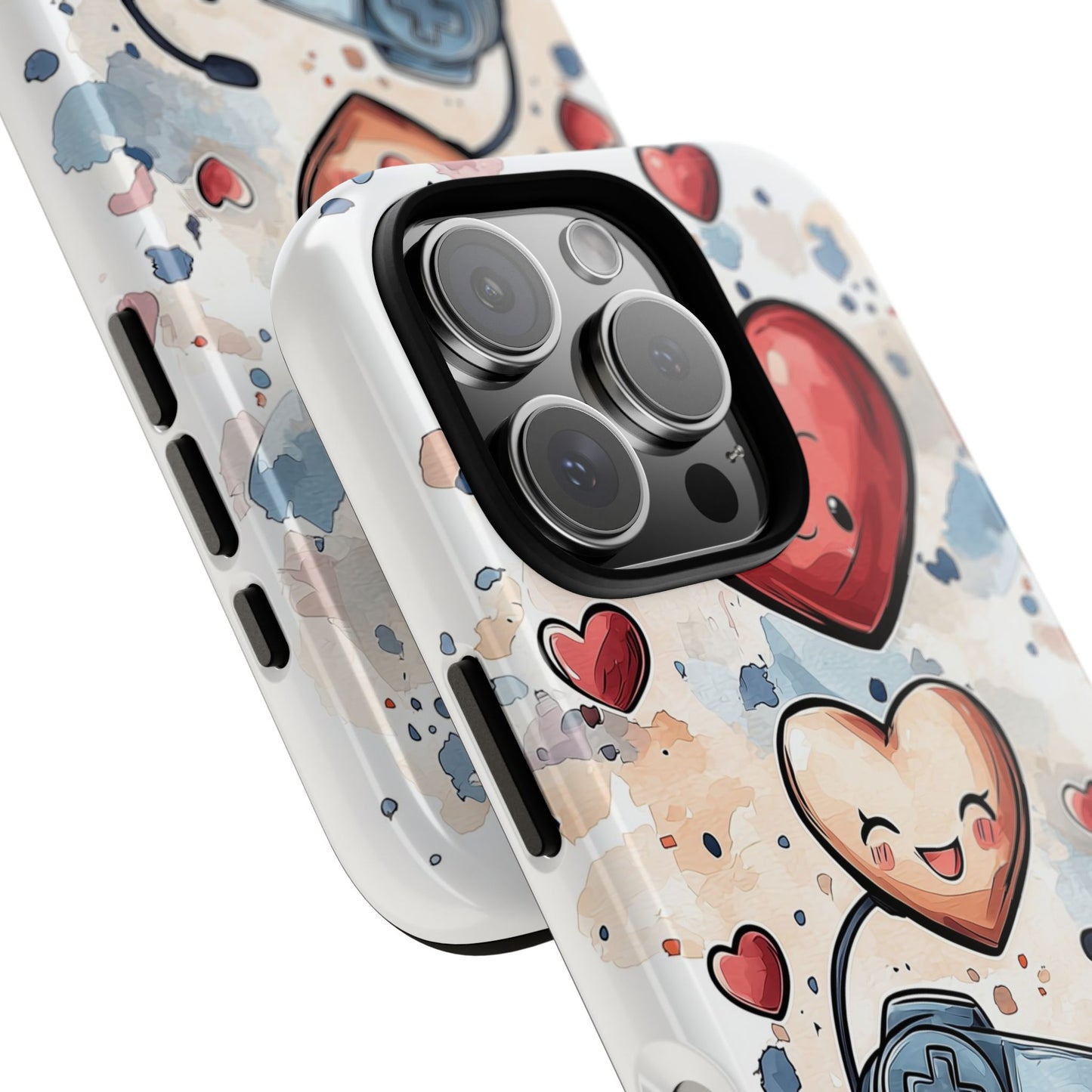 Gaming Love: Kawaii Hearts Anime Phone Case for iPhone, Samsung, Google Pixel