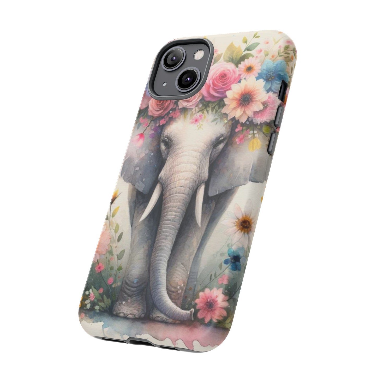 Watercolor Floral Elephant Mobile Cover – Dreamy Artistic Design