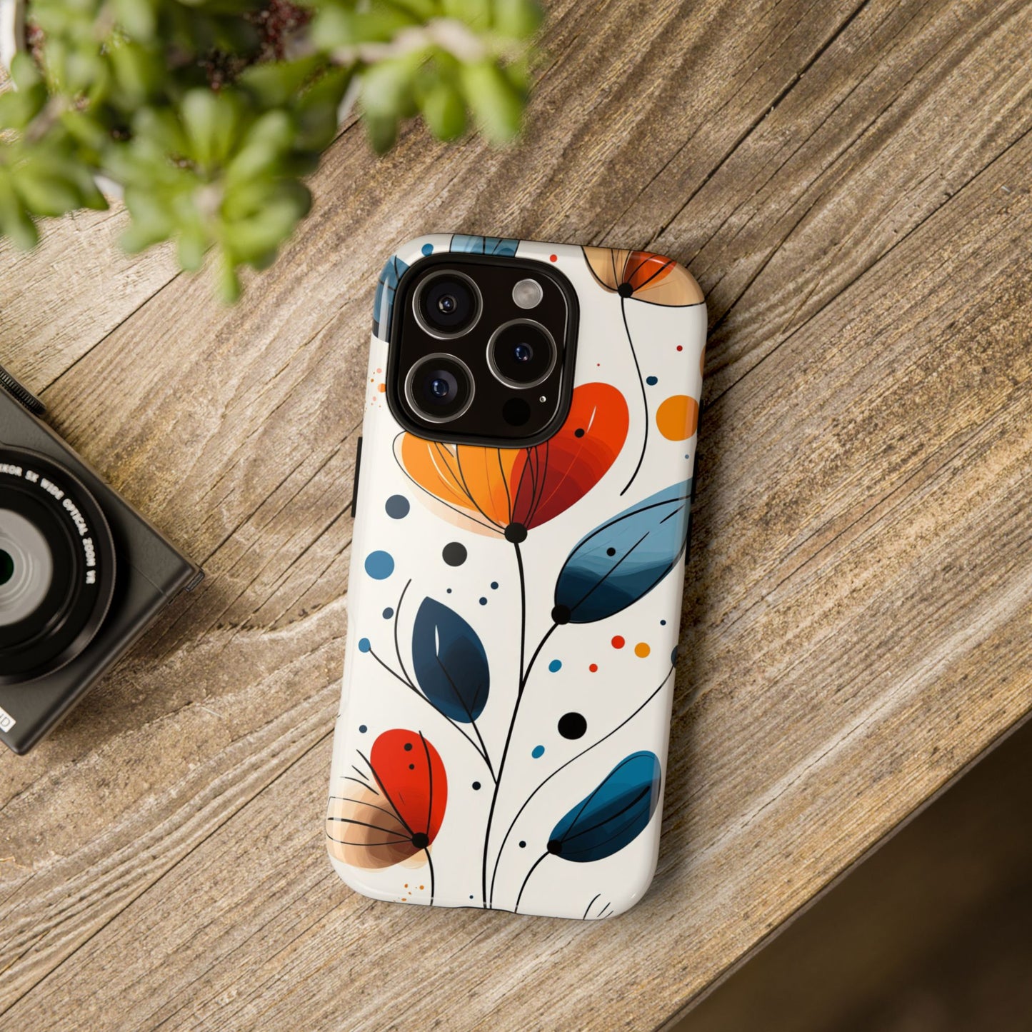 Floral Phone Case for iPhone, Samsung & Pixel | Abstract Colorful Flower Design | Vibrant Botanical Protective Cover