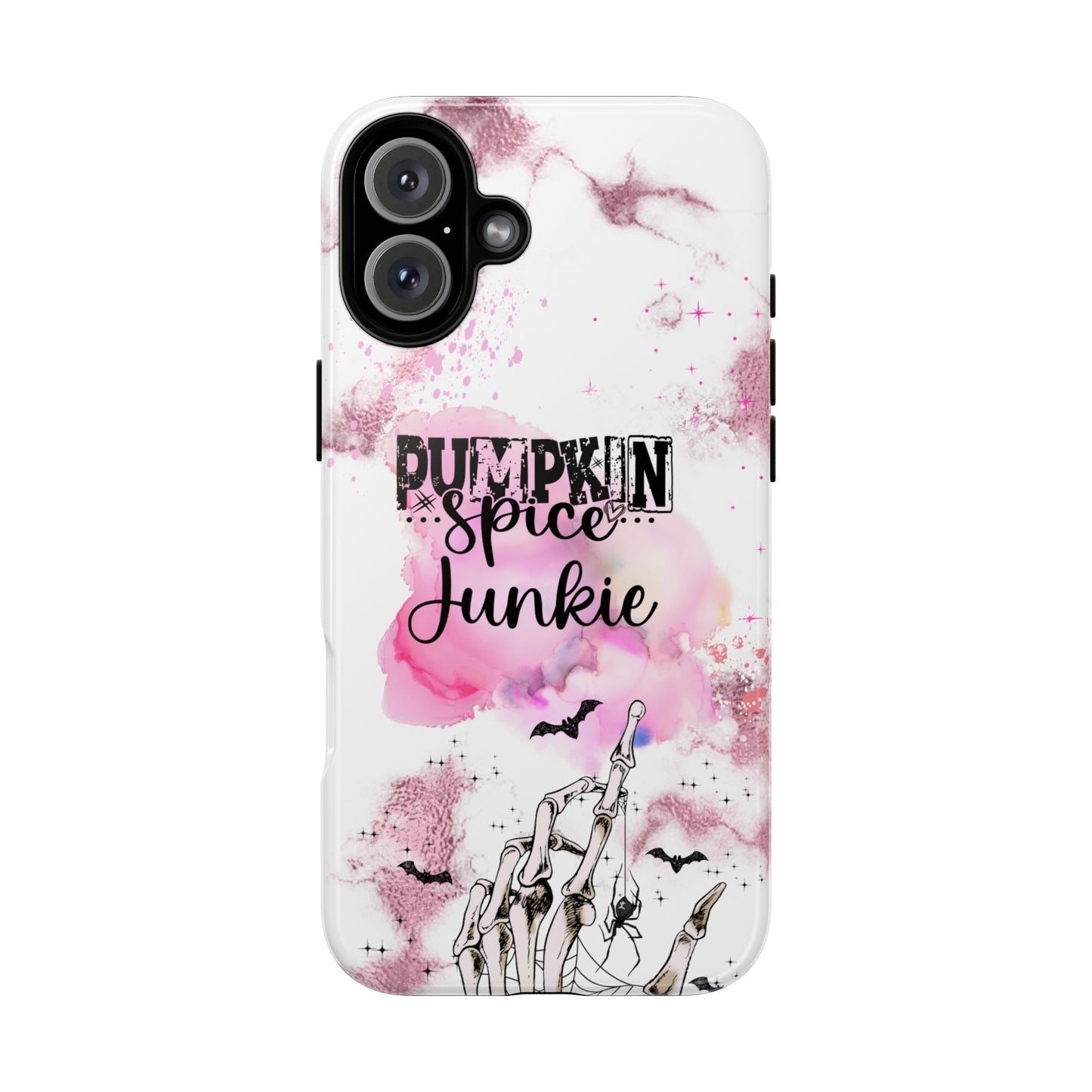 Pumpkin Spice Junkie Phone Case - Fall Aesthetic Cover for iPhone, Samsung & Google Pixel, Skeleton Hand Phone Case, Watercolor Phone Cover, Girly Phone Case
