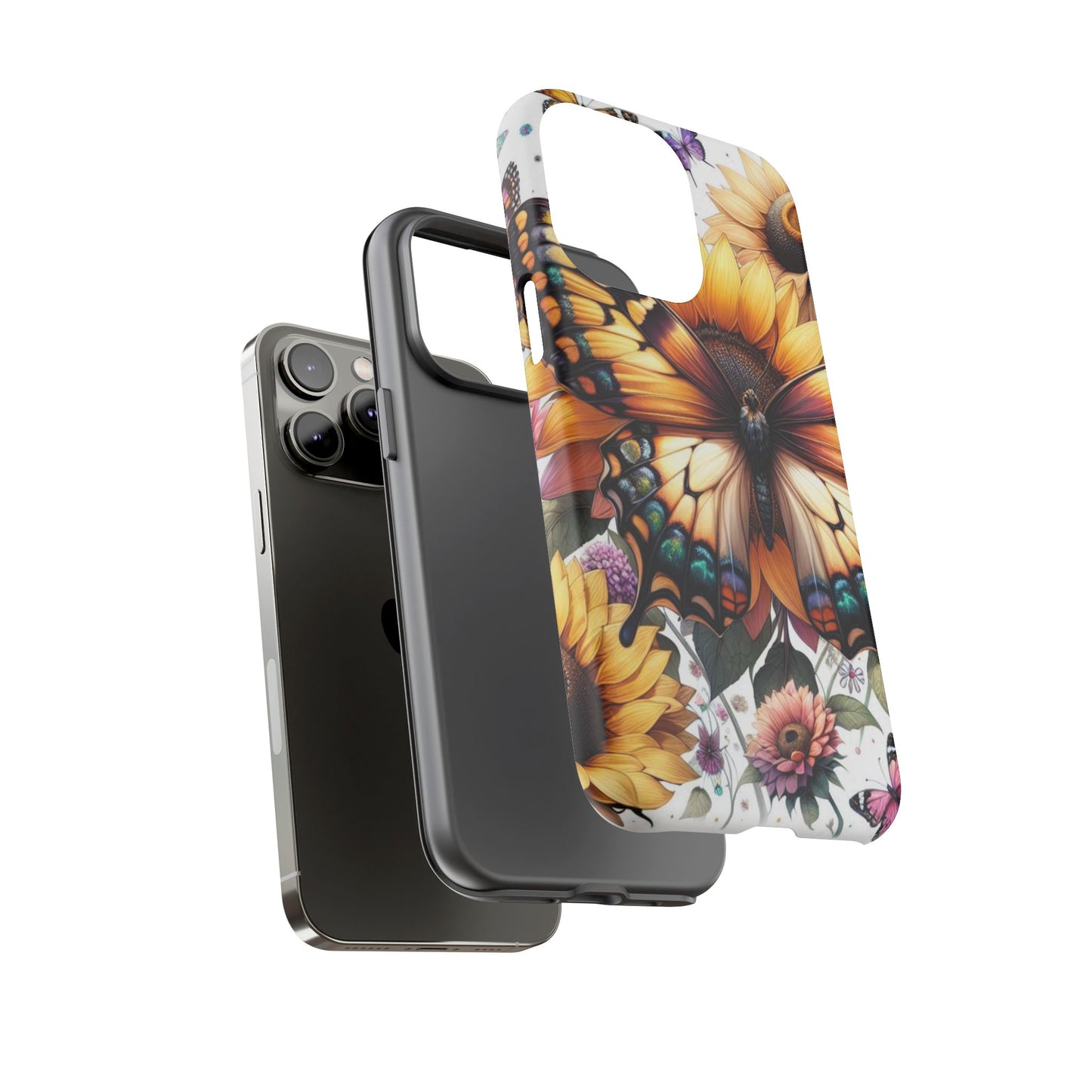 Golden Wings – Sunflower & Butterfly Wonderland Mobile Cover