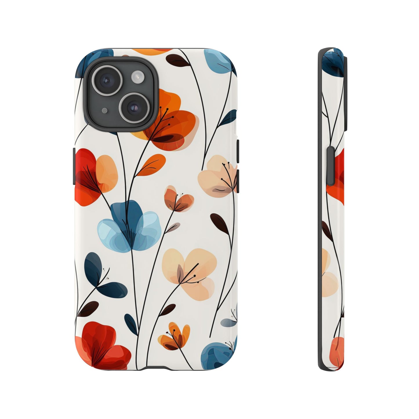 Colorful Floral Phone Case for iPhone, Samsung & Pixel | Bold Modern Botanical Print | Protective Matte Finish