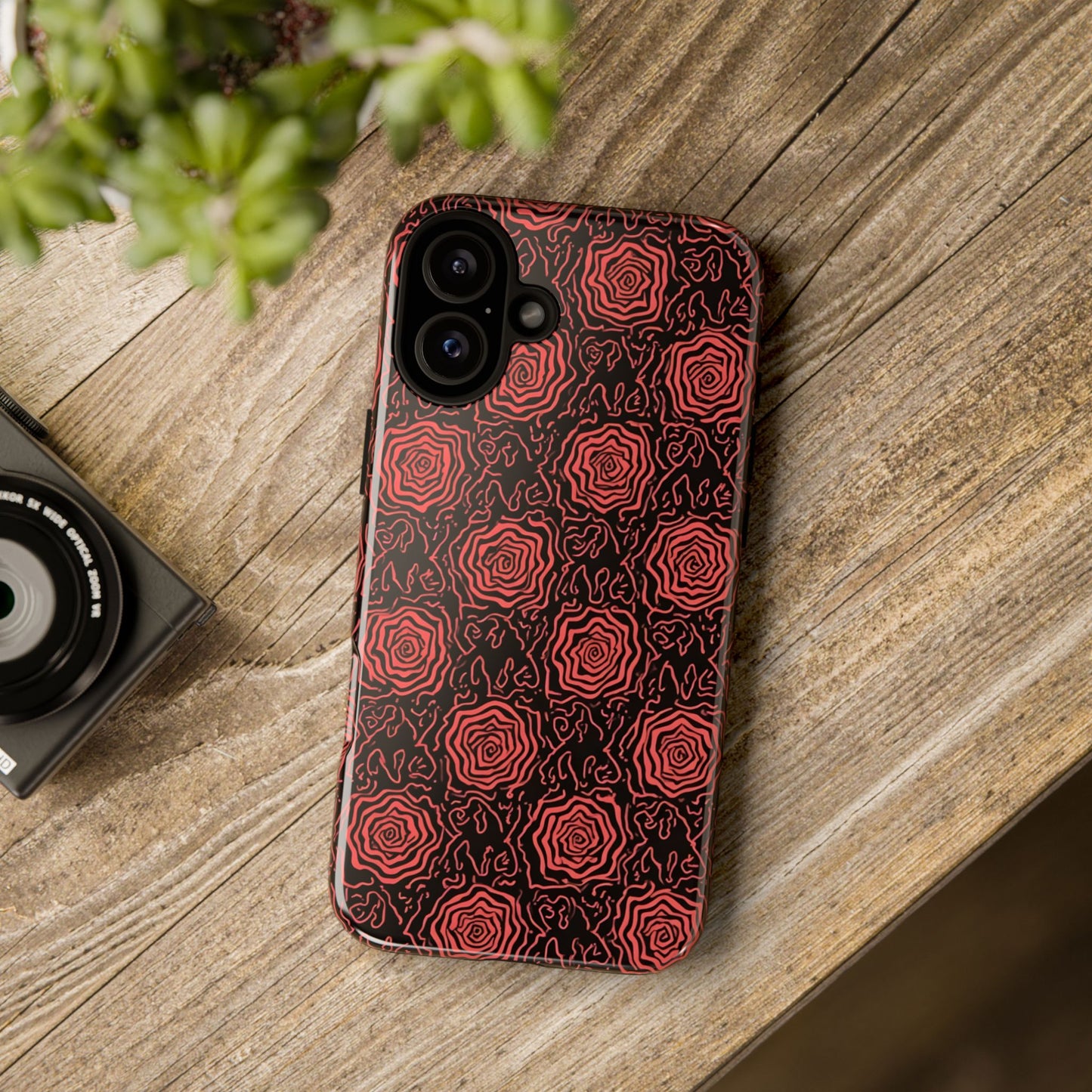 Red roses abstract geometric seamless pattern design