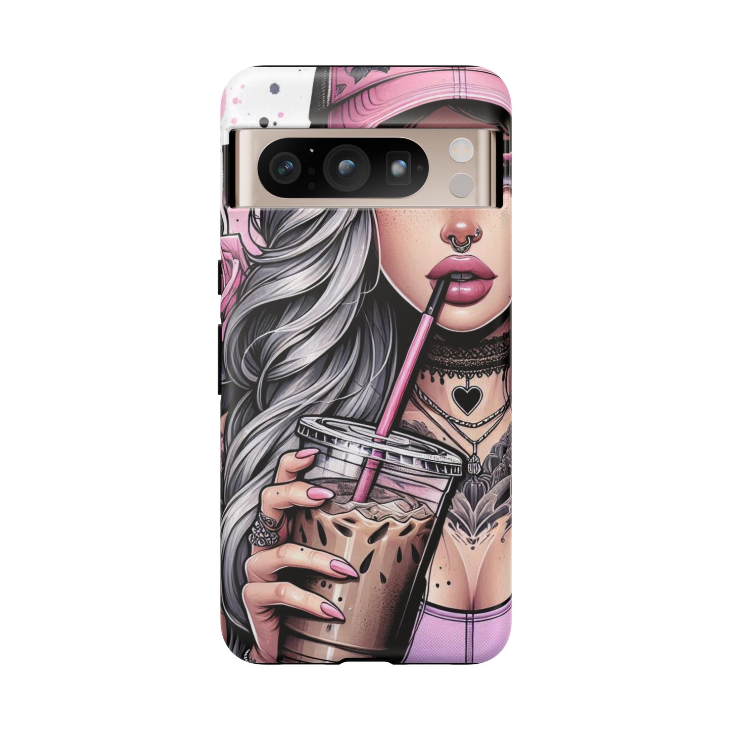 Pink Aesthetic Rebel – Iced Coffee & Inked Beauty Mobile Cover