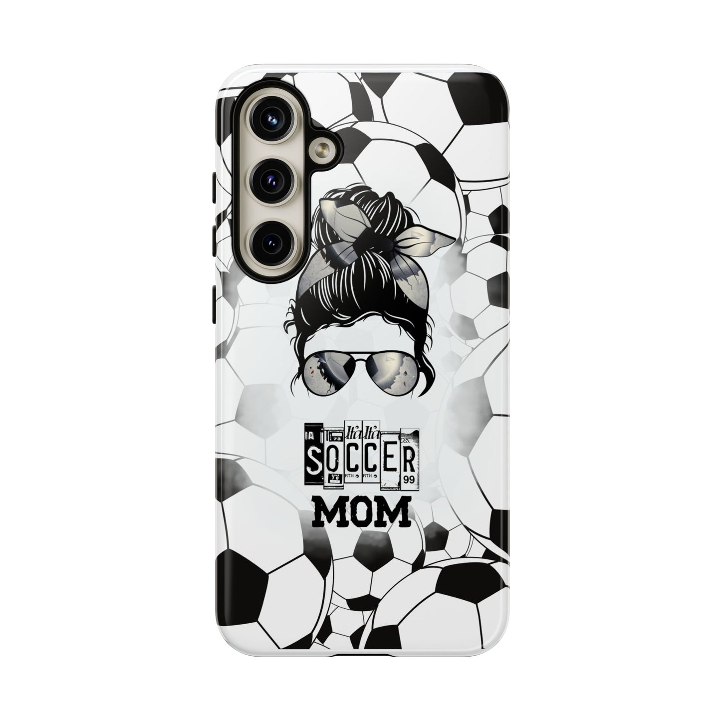 Soccer Mom Phone Case - Cute & Protective Cover for iPhone, Samsung & Google Pixel, Messy Bun Phone Case, Gift for Sports Lover
