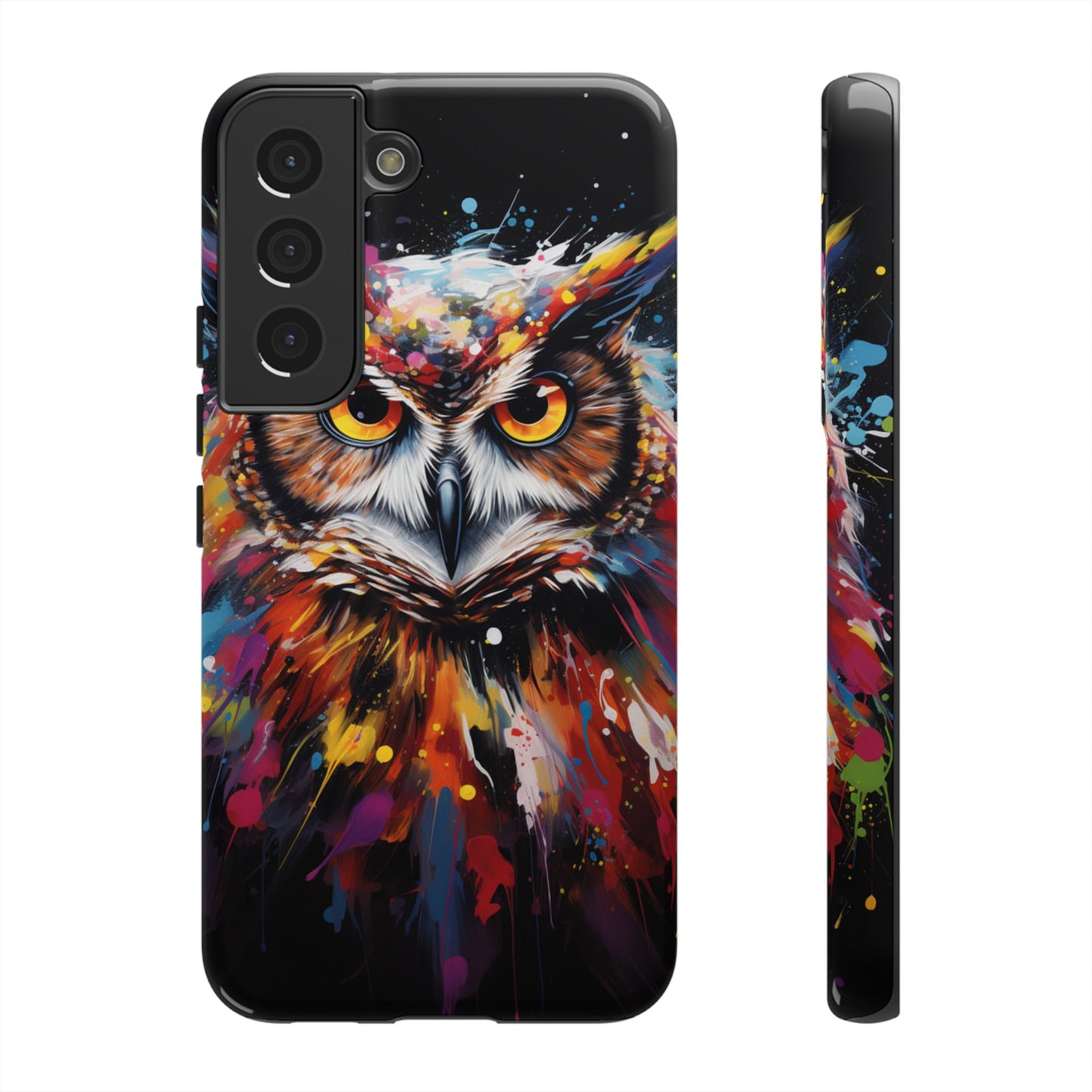 Colorful Owl Print Phone Case - iPhone, Samsung & Google Pixel Cover - Artistic Phone Case, Bird Lover Gift