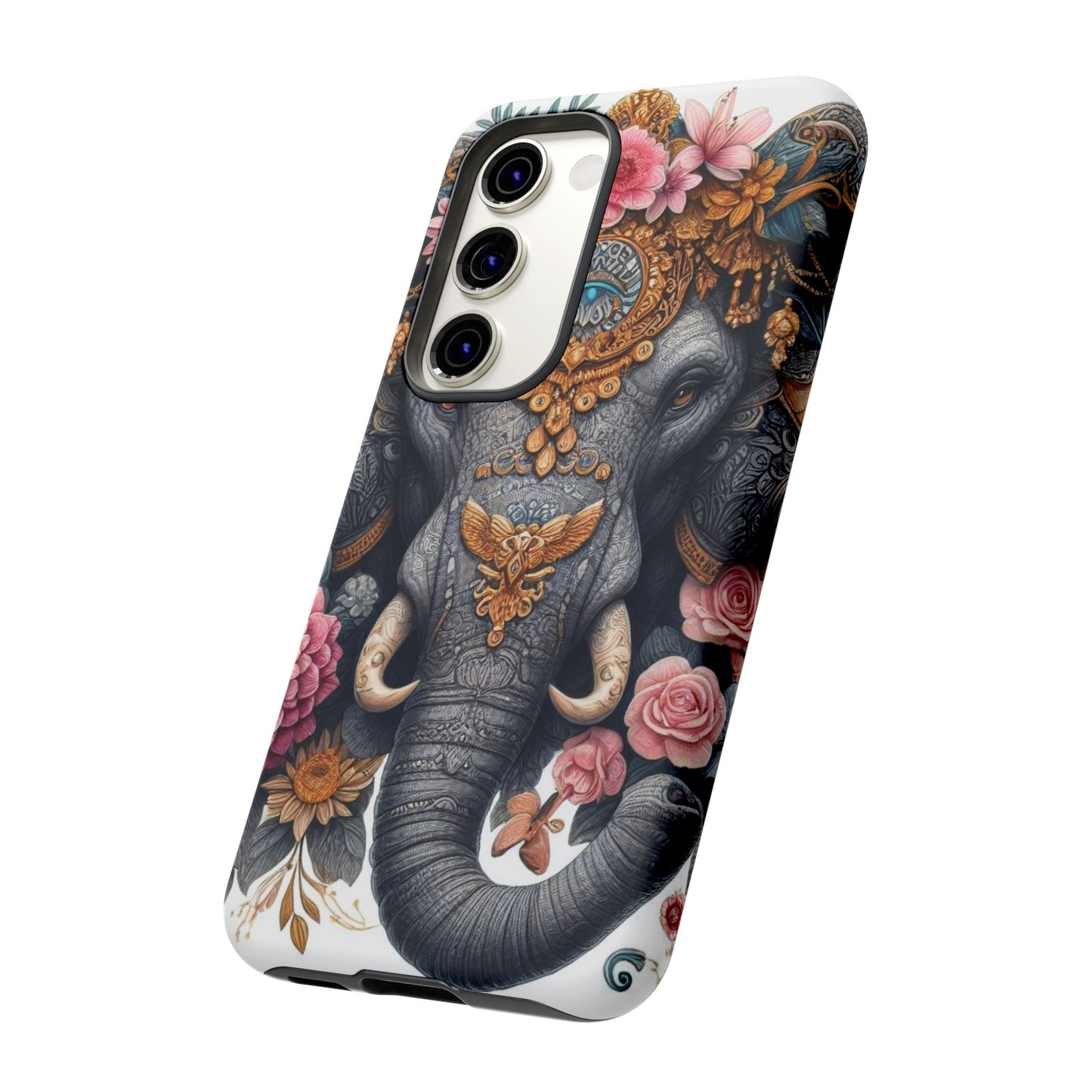 Golden Royal Elephant Mobile Cover – Luxurious Ornate Art