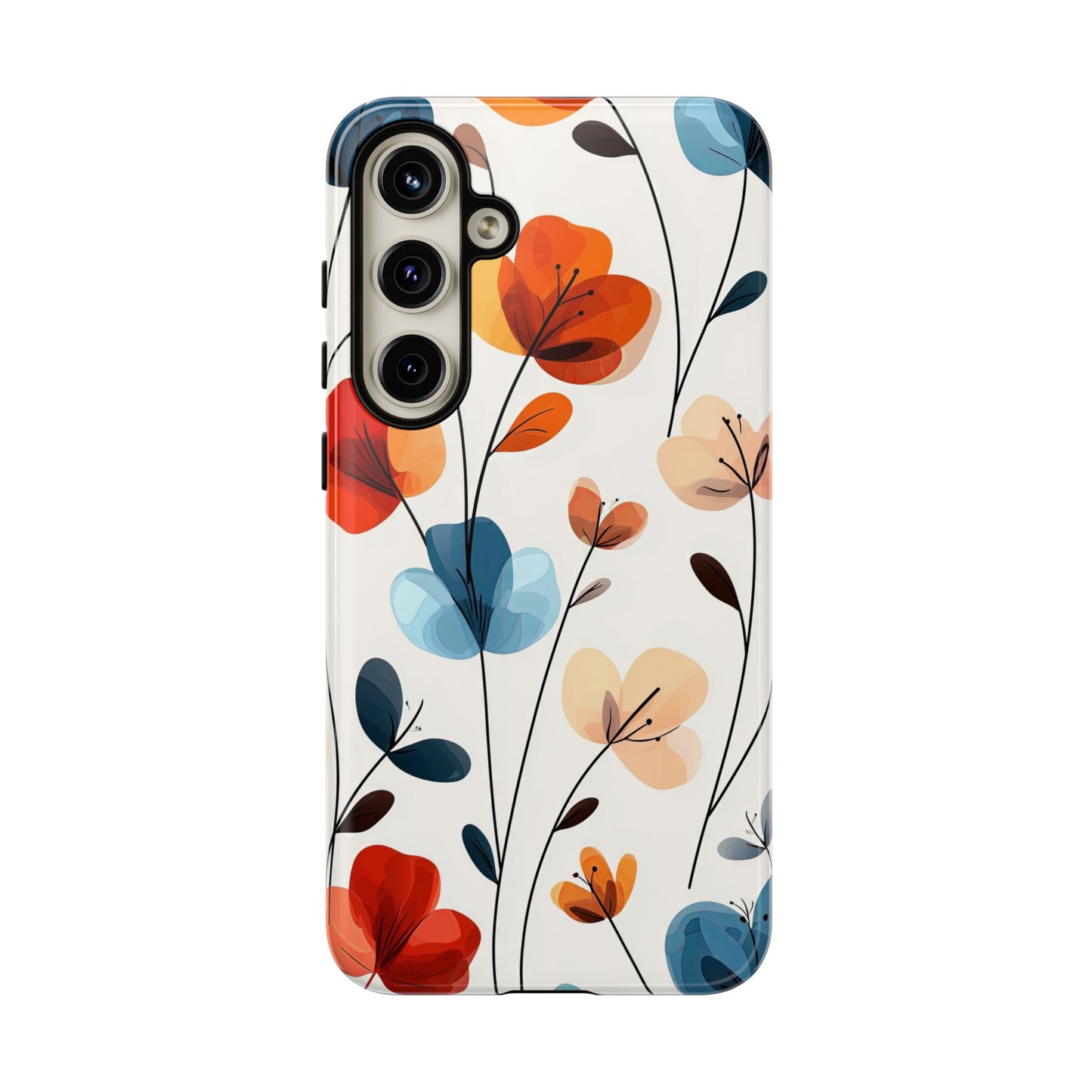 Colorful Floral Phone Case for iPhone, Samsung & Pixel | Bold Modern Botanical Print | Protective Matte Finish