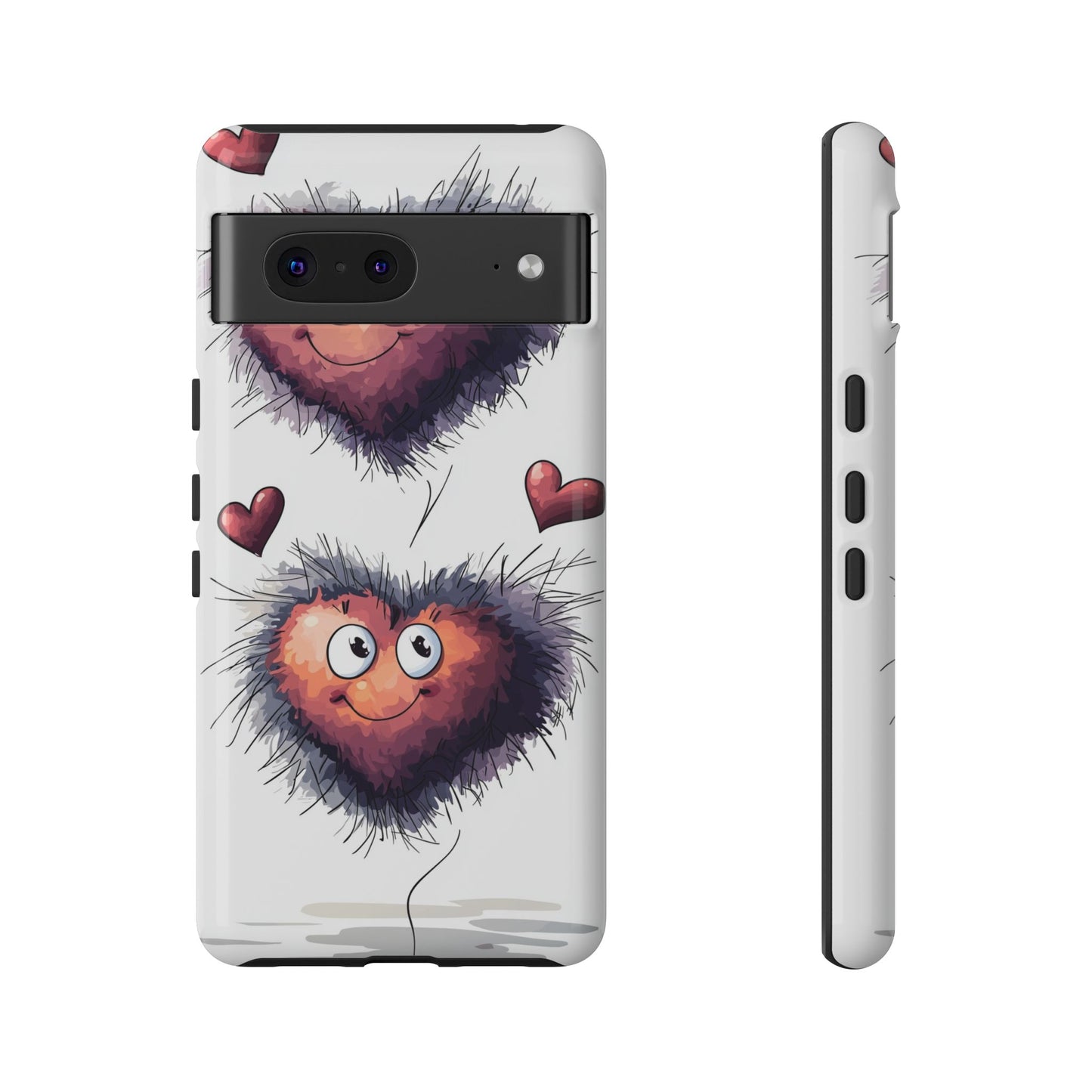 Fuzzy Love Hearts - Cute Anime Phone Case for iPhone, Samsung, Google Pixel
