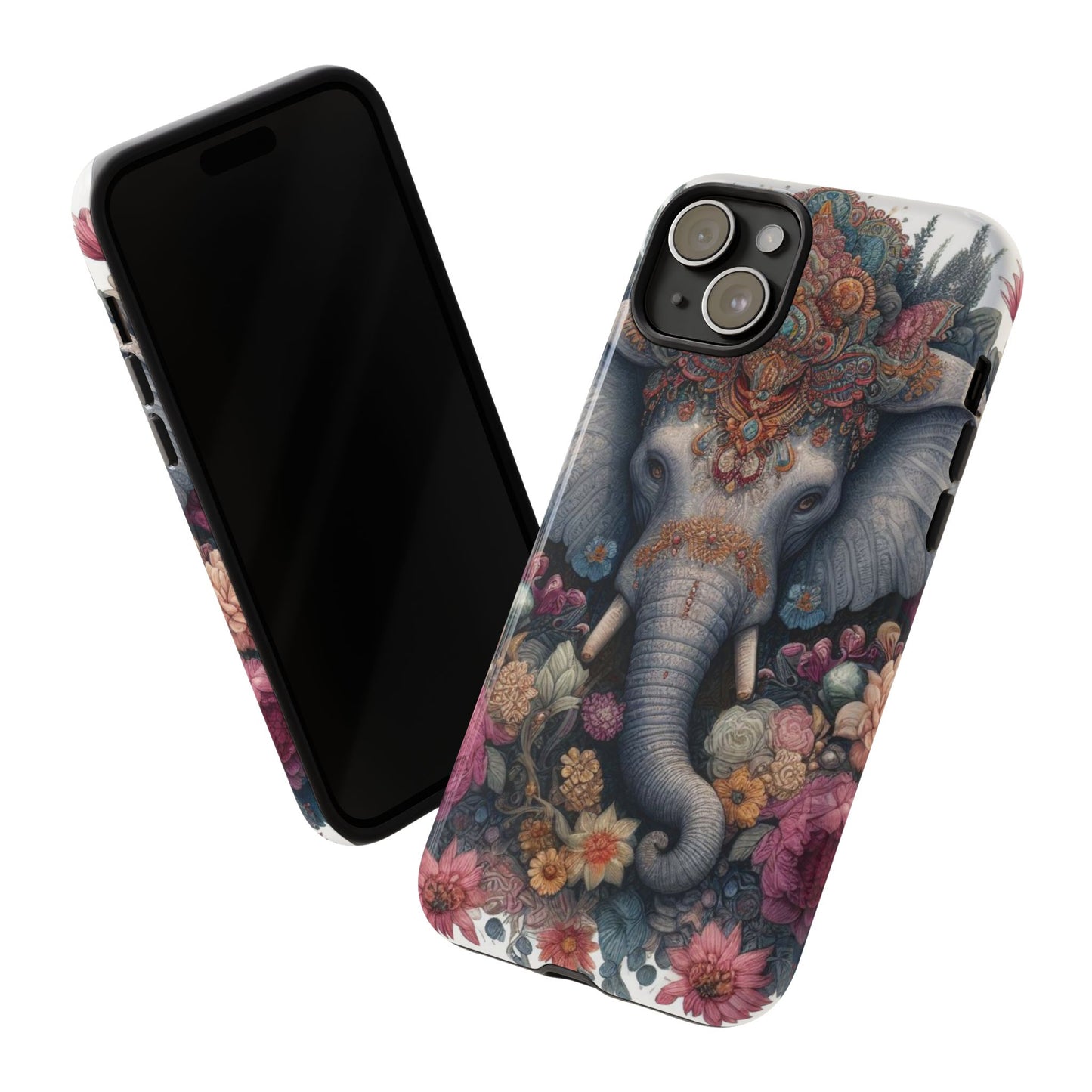 Regal Ornate Elephant Mobile Cover – Majestic Bohemian Art