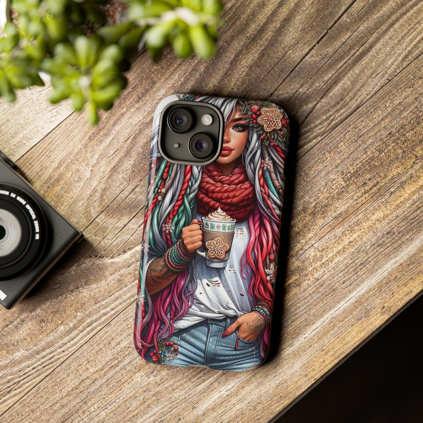 Boho Winter Queen – Cozy Dreads & Holiday Vibes Mobile Cover