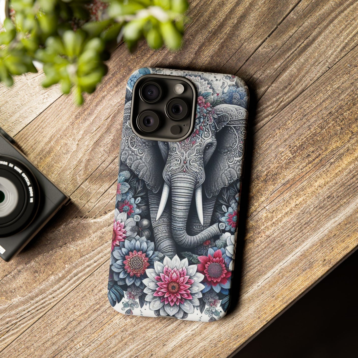 Regal Mandala Elephant Mobile Cover – Ornate Floral Art