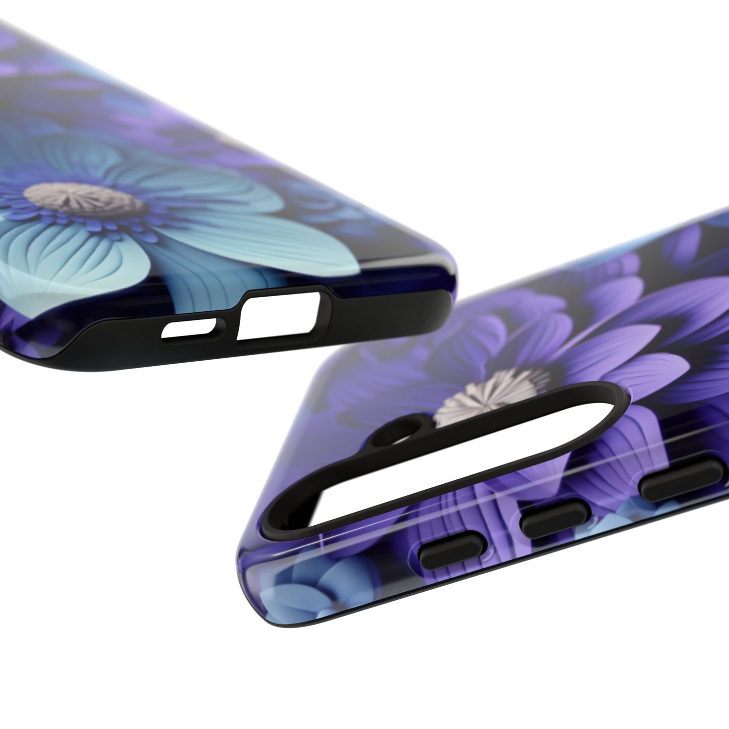 Royal Blue Floral Phone Case – Elegant & Luxurious Design
