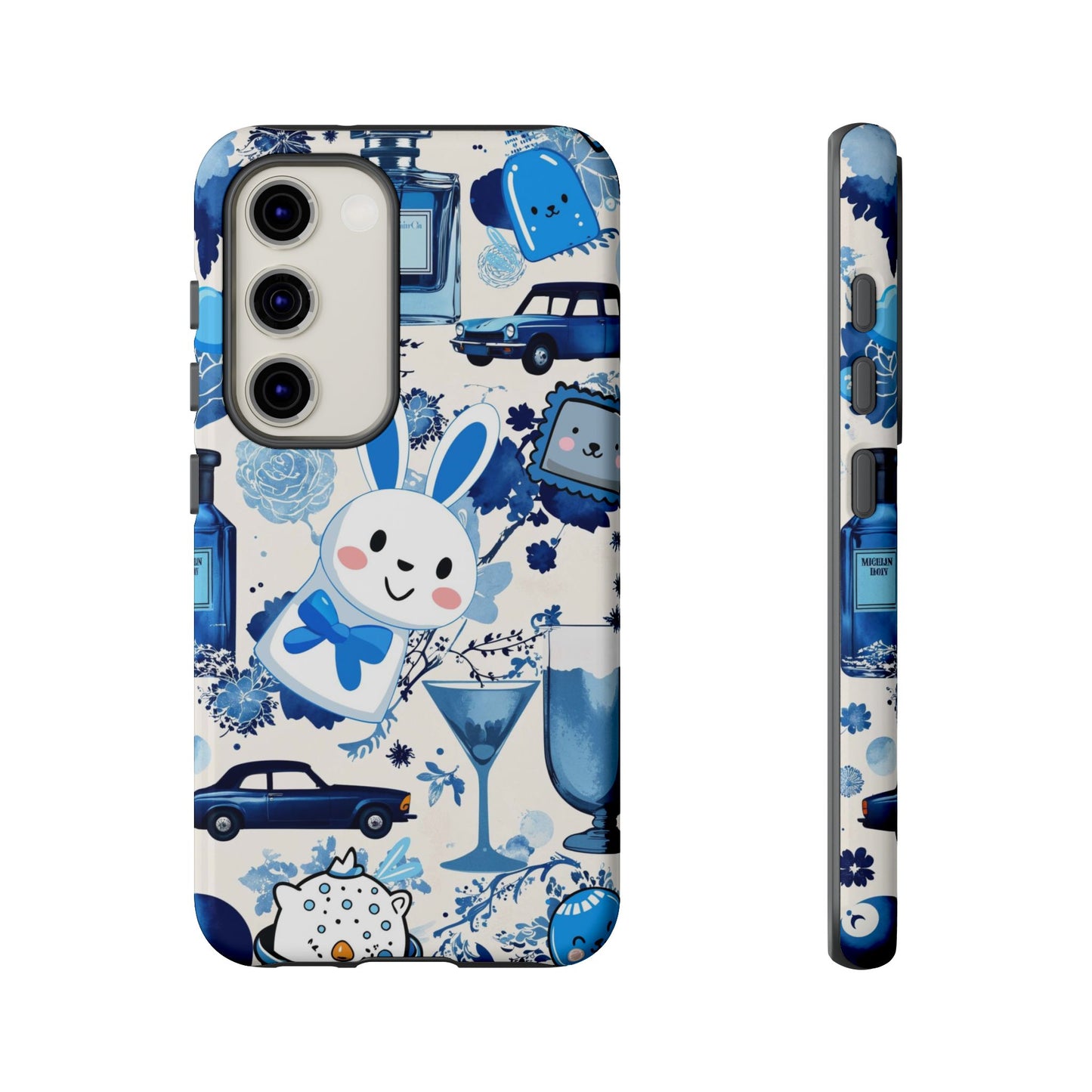 Blue Bunny & Car Themed Phone Case