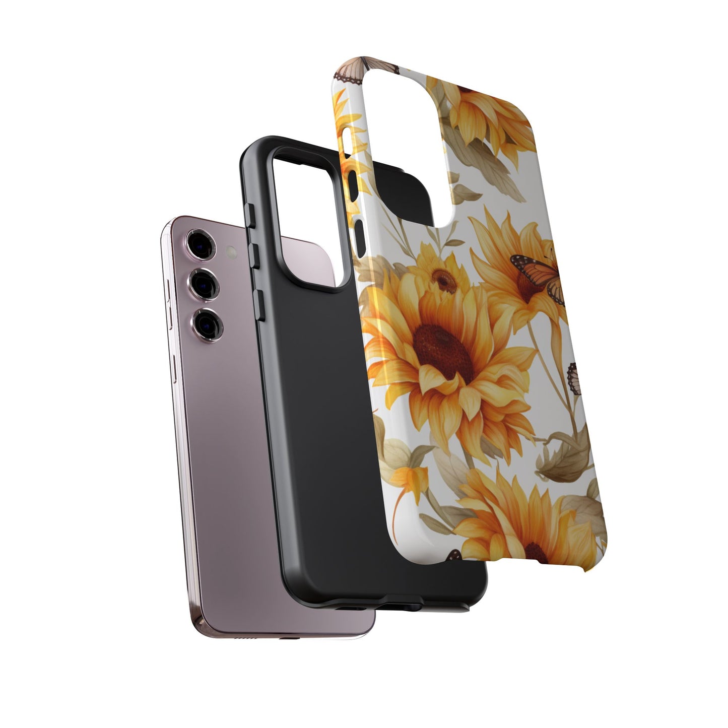Sunflower & Butterfly Aesthetic Mobile Case – Bright & Nature-Inspired