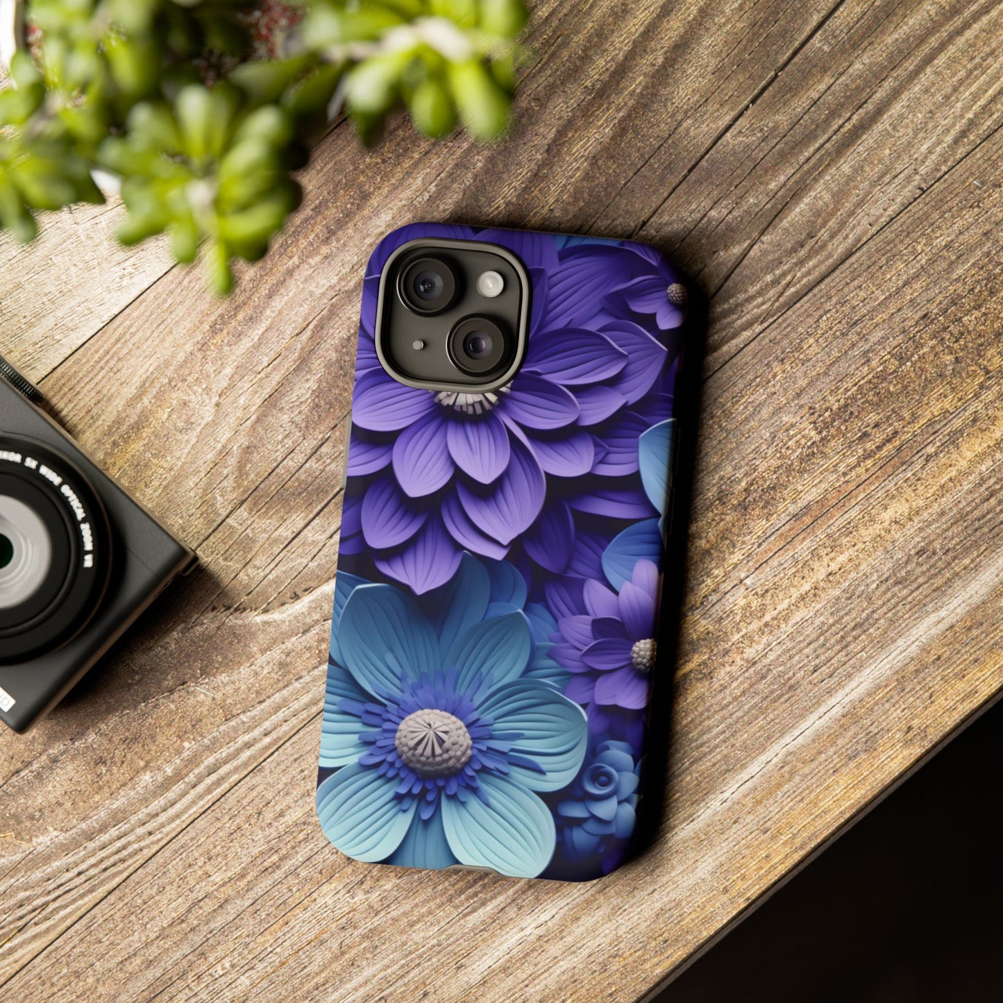 Royal Blue Floral Phone Case – Elegant & Luxurious Design