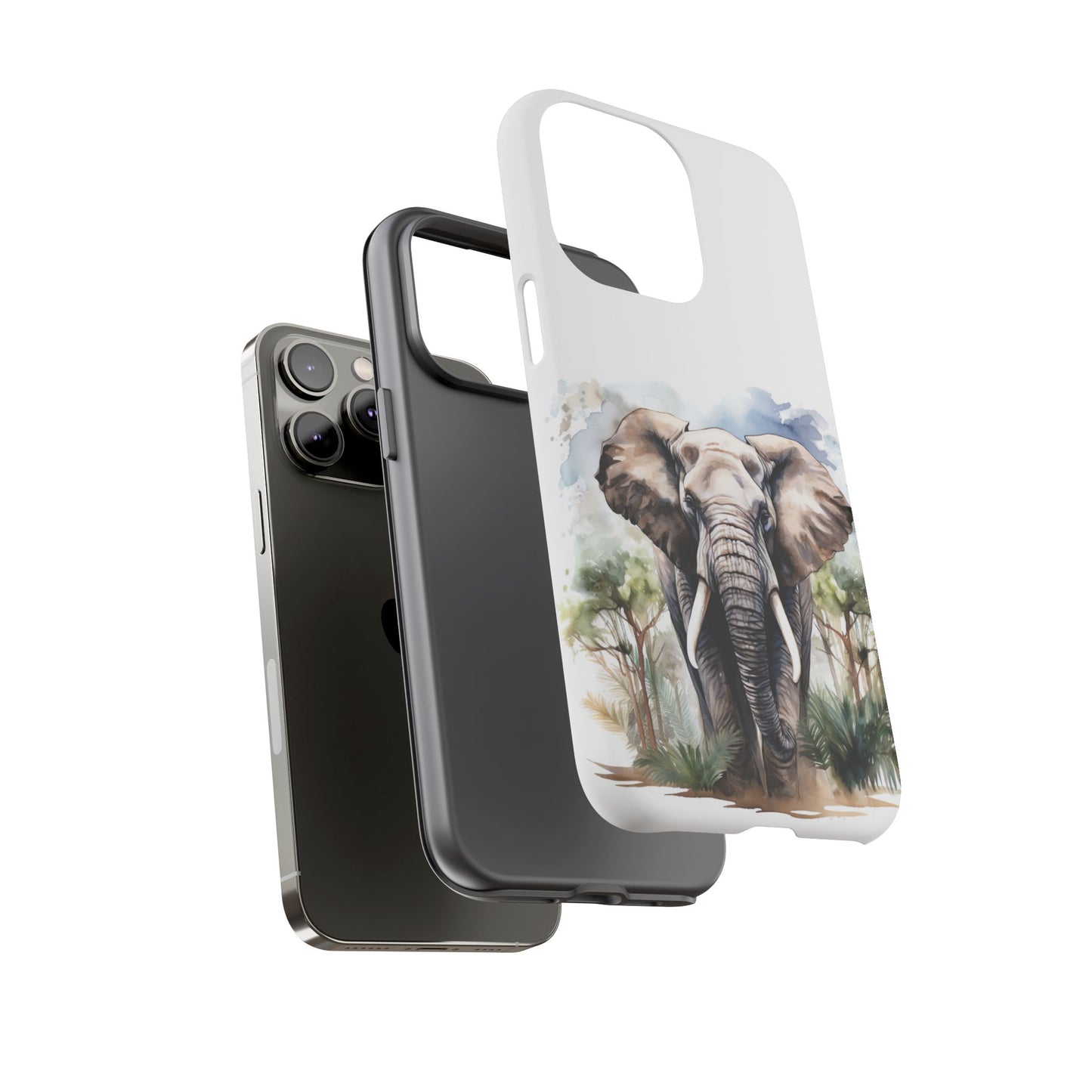 Majestic Watercolor Elephant Mobile Cover – Artistic Wildlife Design