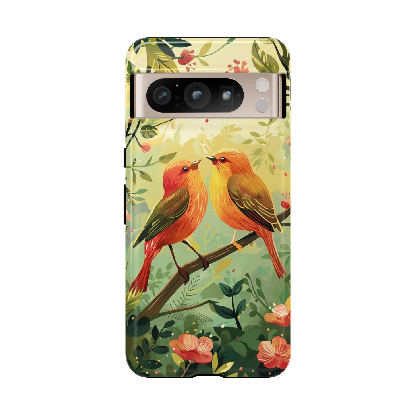 Floral Birds Phone Case β Elegant Nature-Inspired Design for iPhone, Samsung & Google Pixel