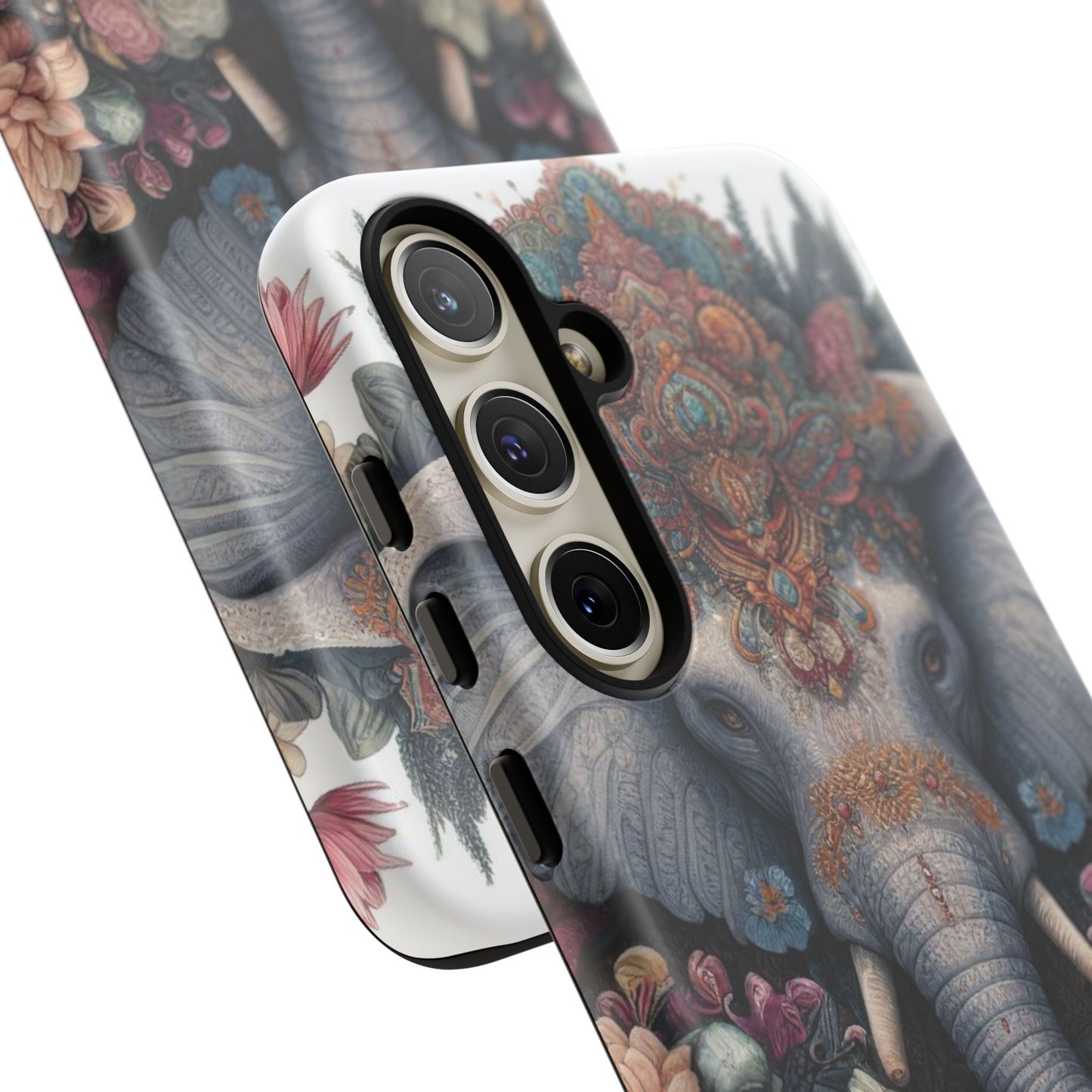 Regal Ornate Elephant Mobile Cover – Majestic Bohemian Art