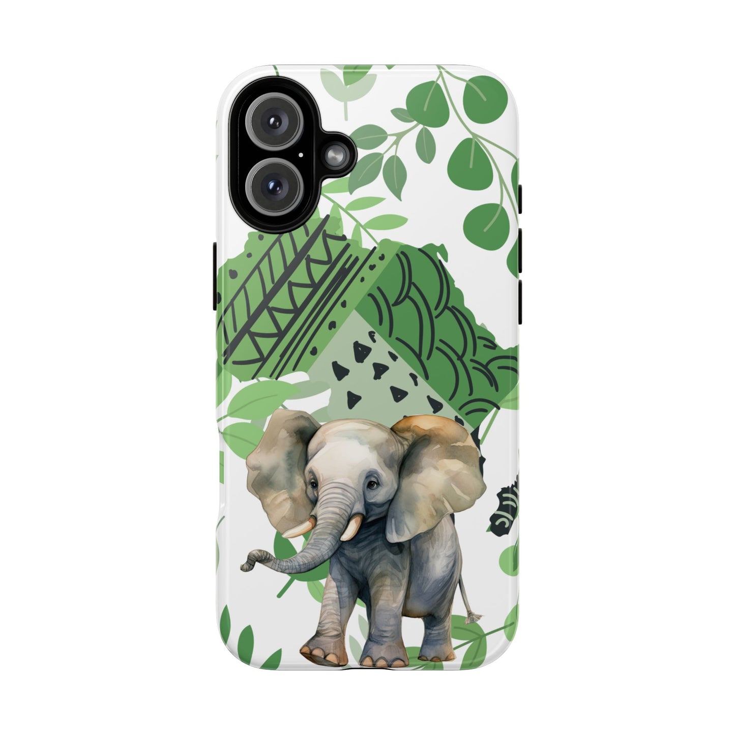 Playful Baby Elephant Mobile Cover – Tropical Boho Art