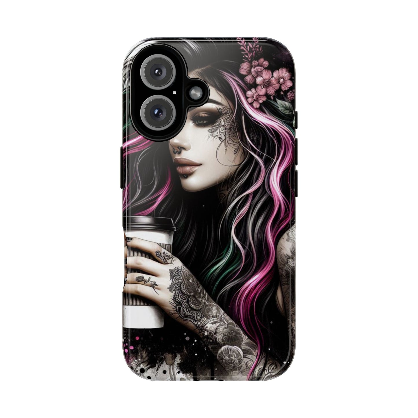 Tattooed Serenity – Gothic Coffee Lover Mobile Cover