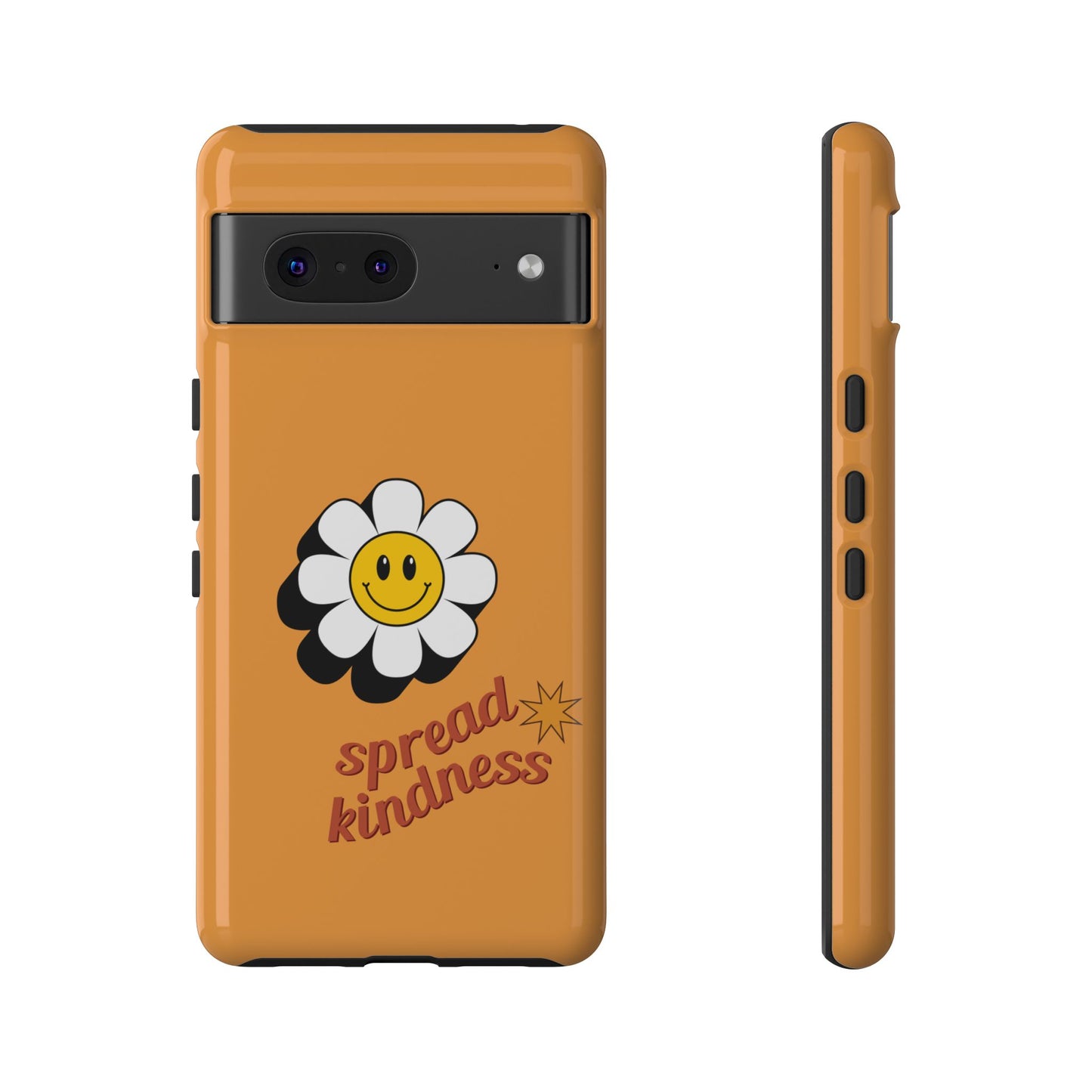 Retro White Flower "Spread Kindness" Phone Case – Vintage Aesthetic for iPhone, Samsung & Google Pixel