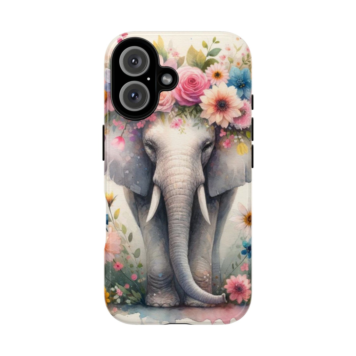 Watercolor Floral Elephant Mobile Cover – Dreamy Artistic Design