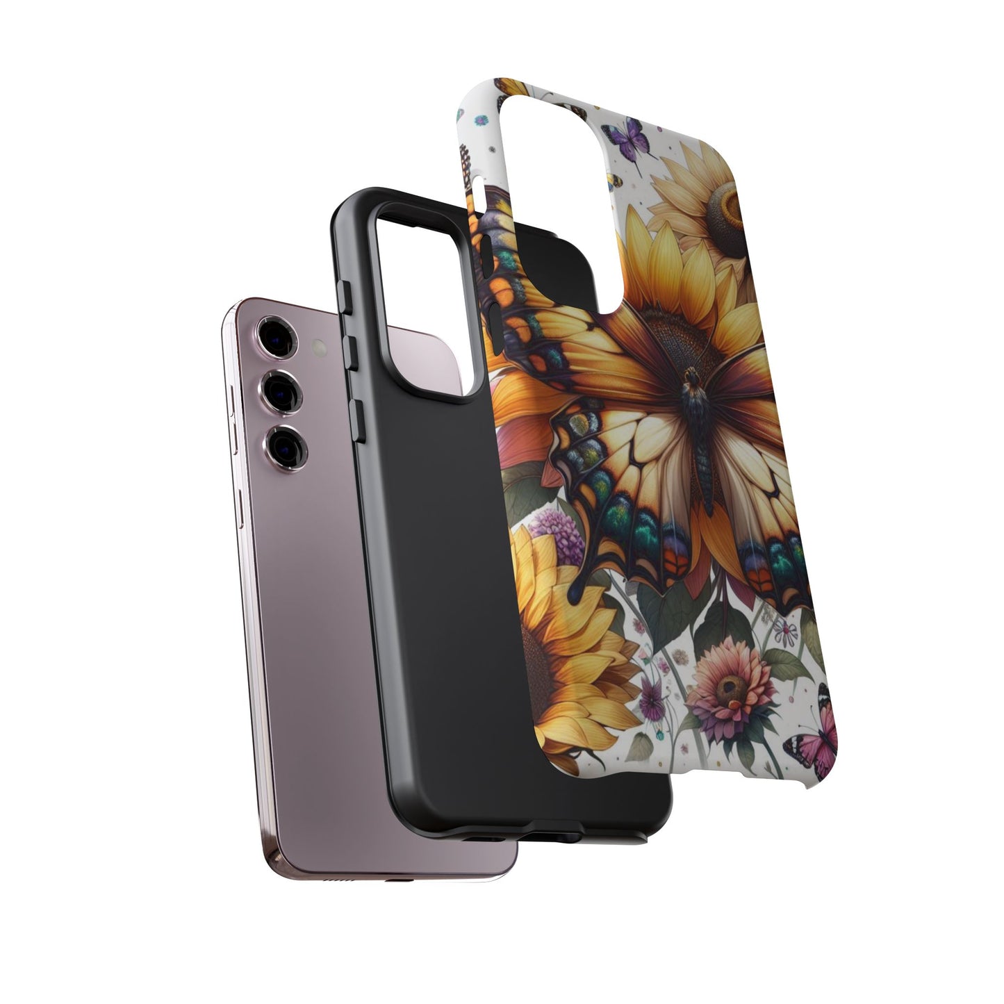 Golden Wings – Sunflower & Butterfly Wonderland Mobile Cover