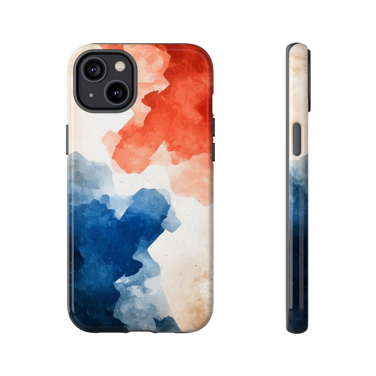 Crimson & Cobalt – Abstract Watercolor Splash Phone Case for iPhone, Google Pixel, Samsung