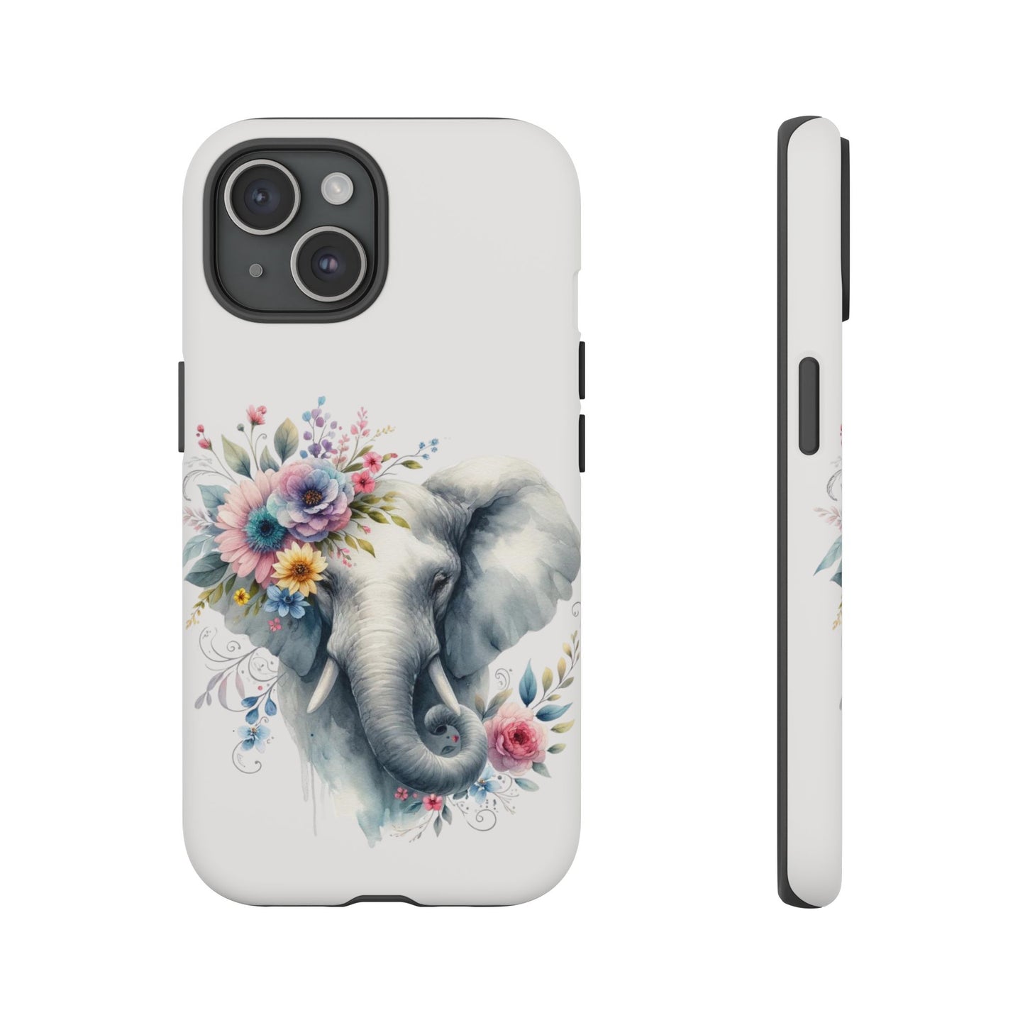 Floral Elephant Mobile Cover – Elegant Watercolor Art