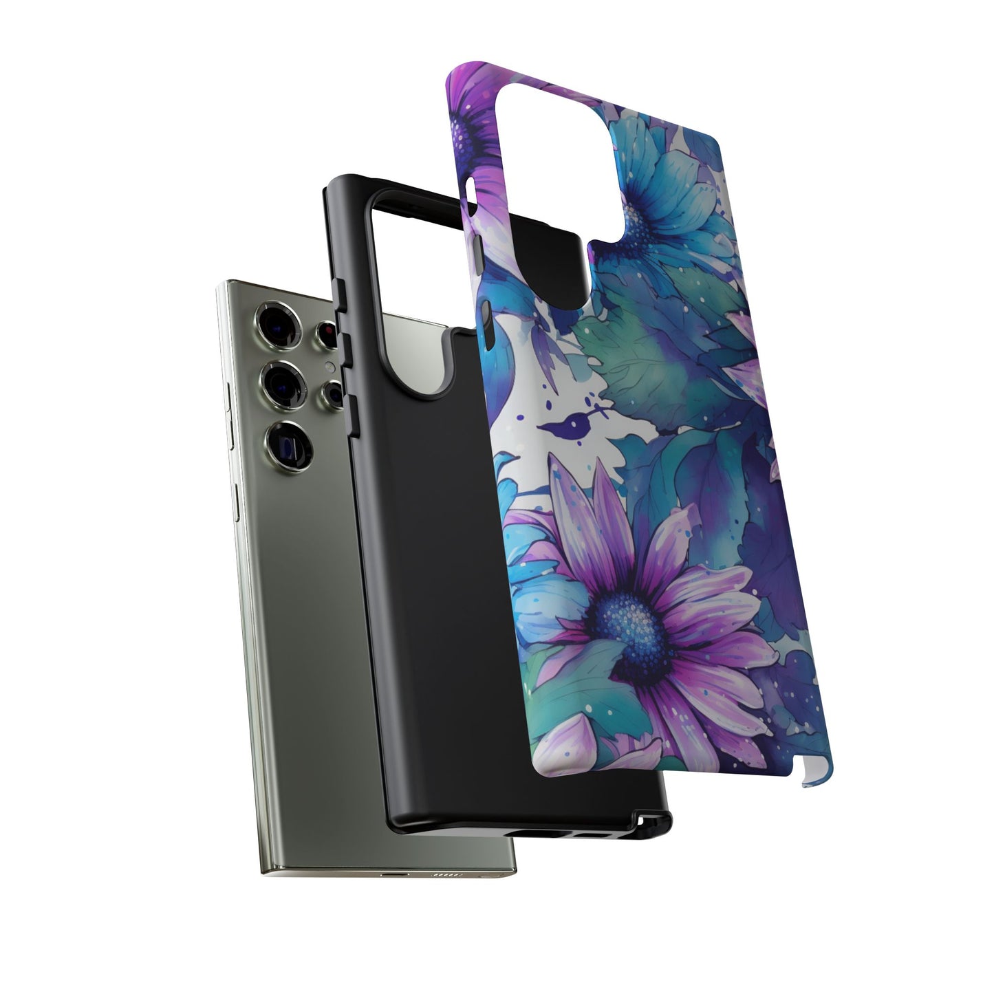 Dreamy Blue & Purple Floral Watercolor Mobile Case