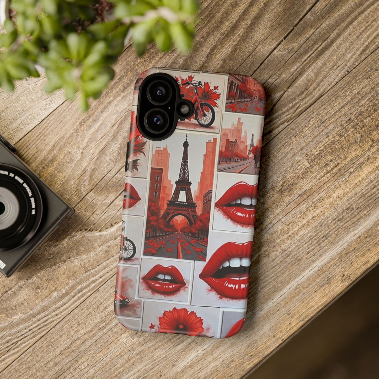 Red Lips & Eiffel Tower Phone Case