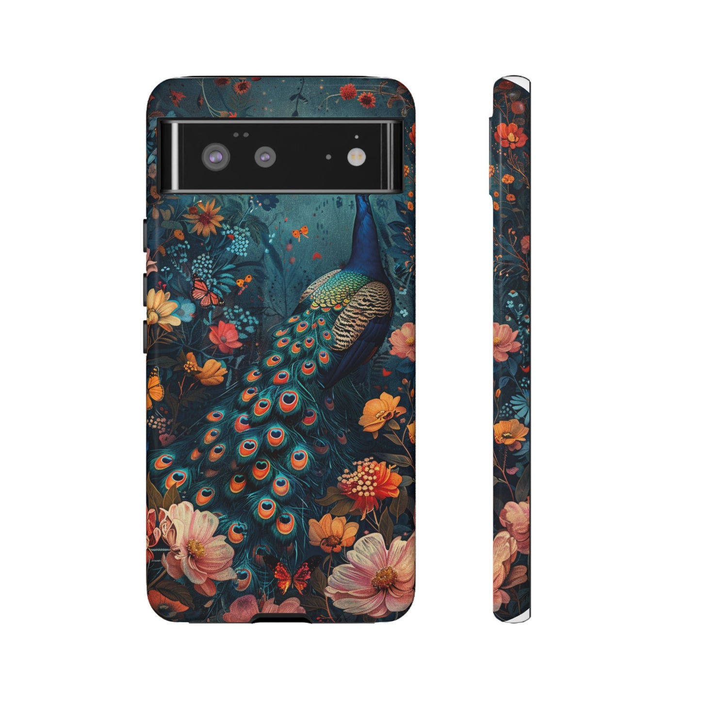 Floral Peacock Birds Phone Case – Cute & Protective Cover for iPhone, Samsung & Google Pixel