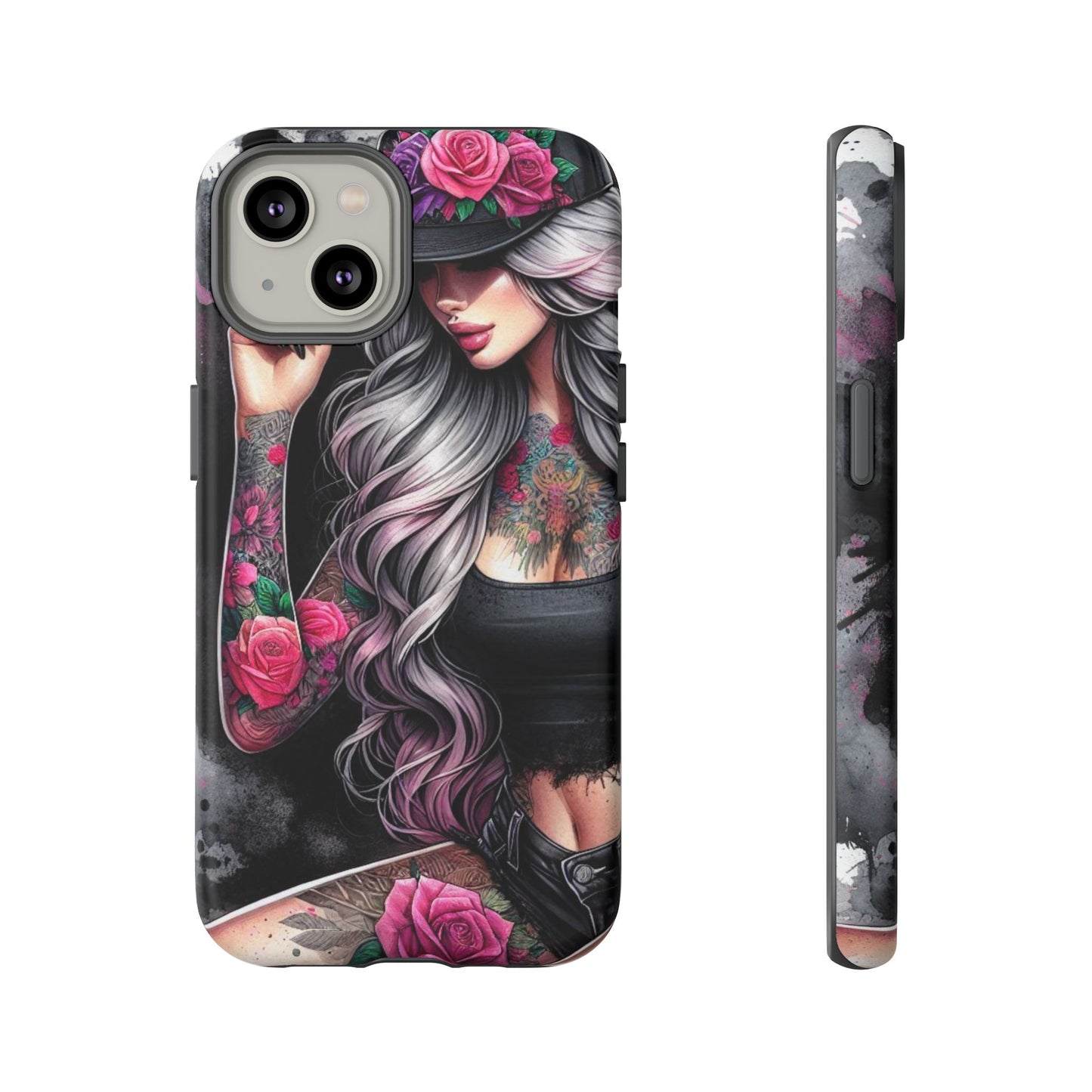 Ink & Roses – Edgy Floral Rebel Mobile Cover
