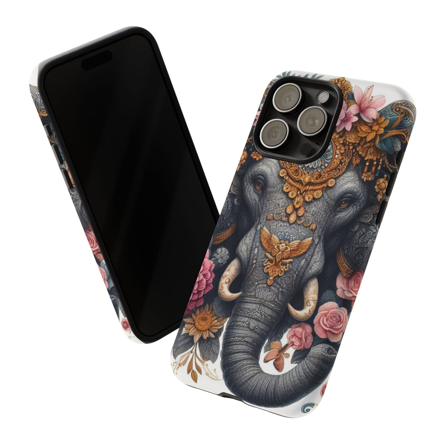Golden Royal Elephant Mobile Cover – Luxurious Ornate Art