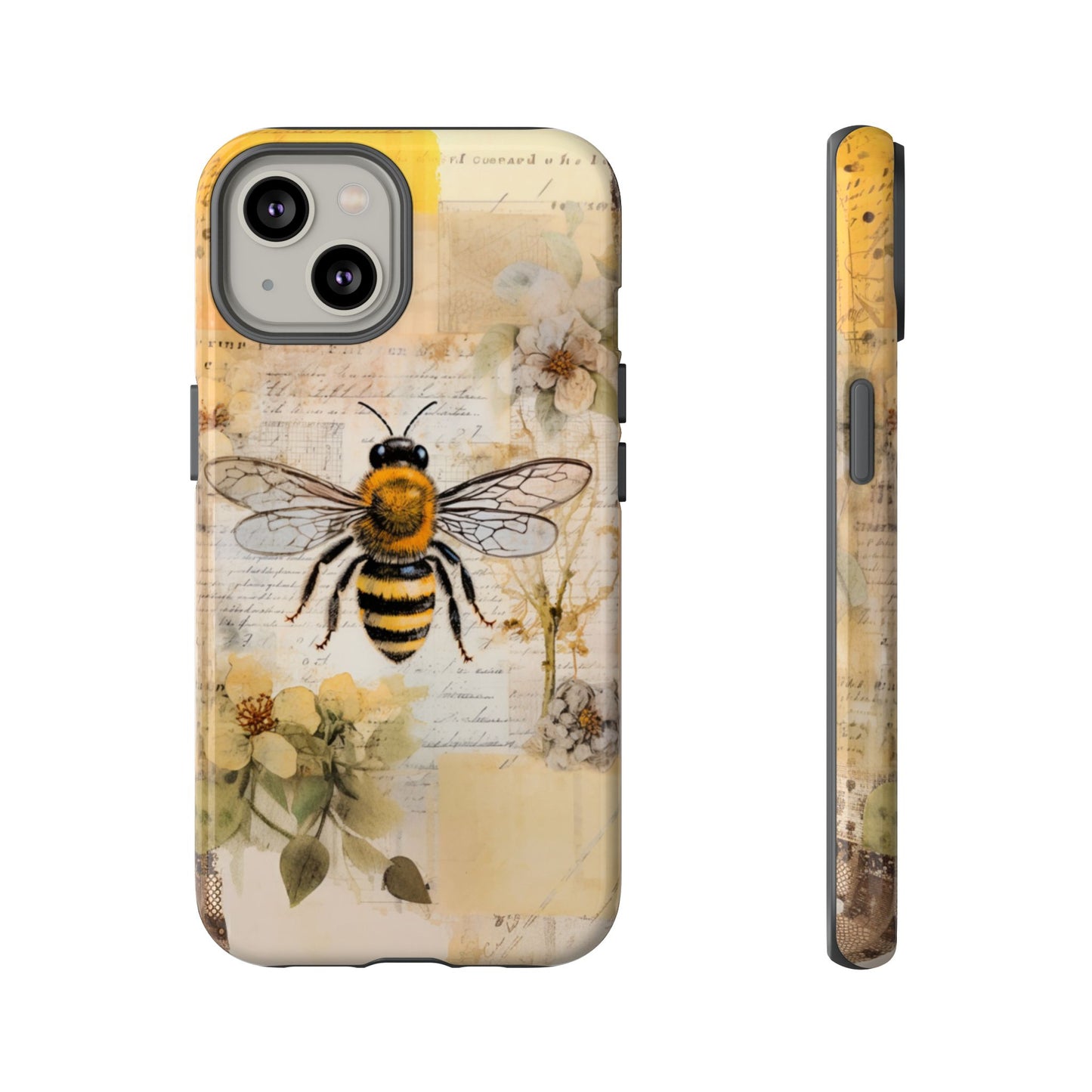 Honey Bee Print Phone Case - iPhone, Samsung & Google Pixel Cover - Artistic Phone Case, Insect Lover Gift